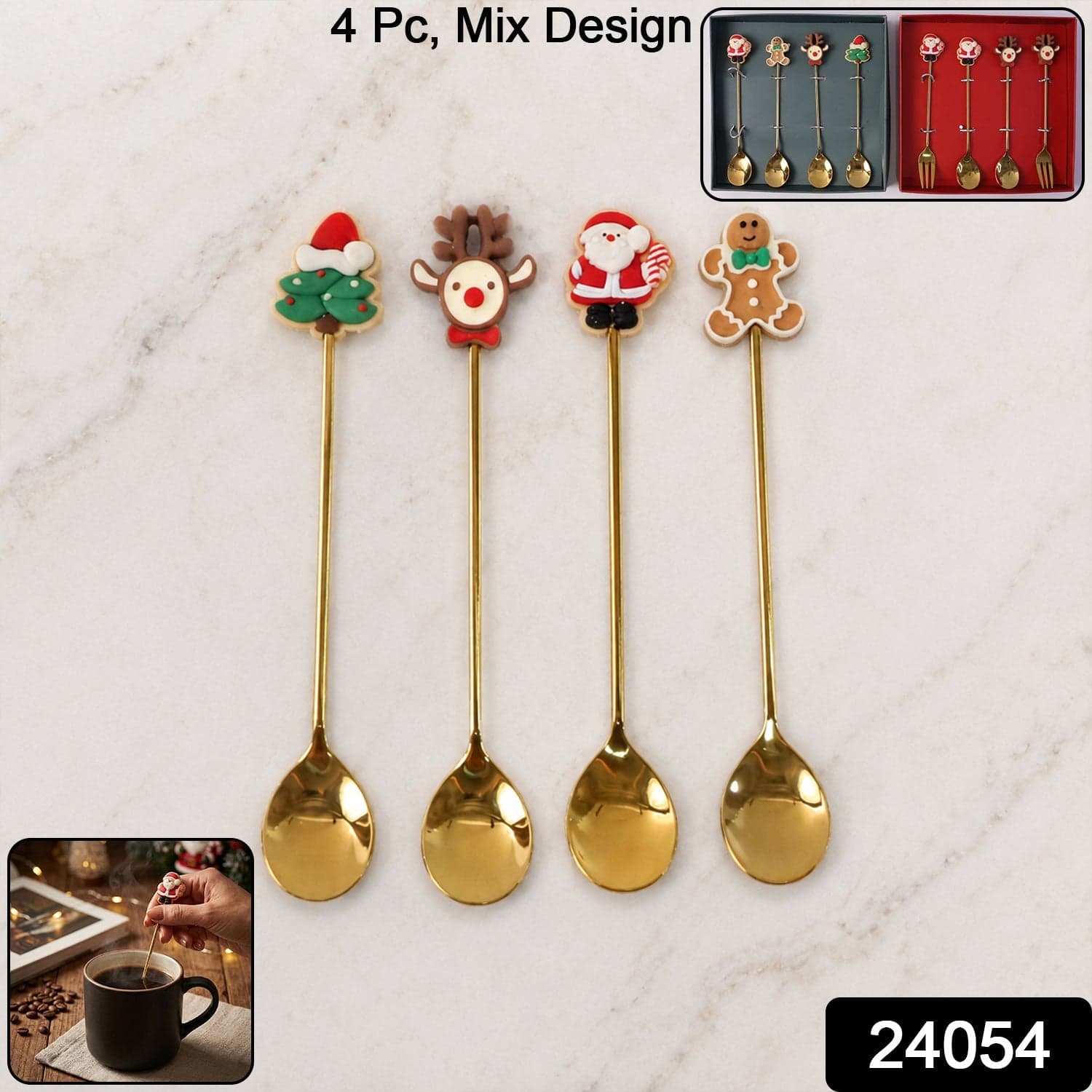 Mix Golden Cartoon Spoon Set the Stylish & Durable Tableware thumbnail 2