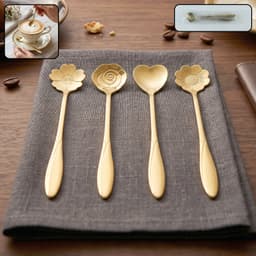 Mini Golden Serving Spoon Set the Elegant Stainless Steel Design