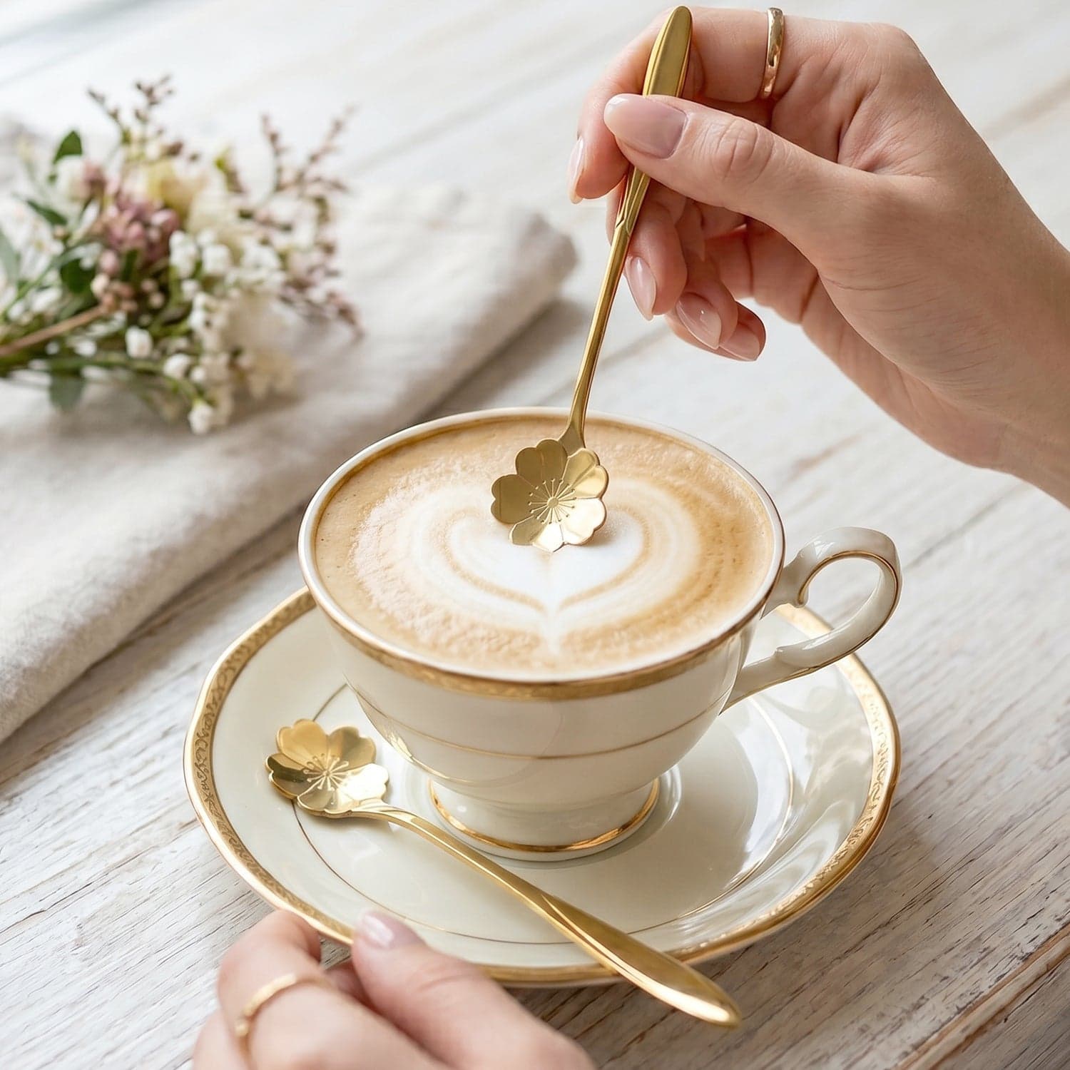Mini Golden Serving Spoon Set the Elegant Stainless Steel Design thumbnail 4