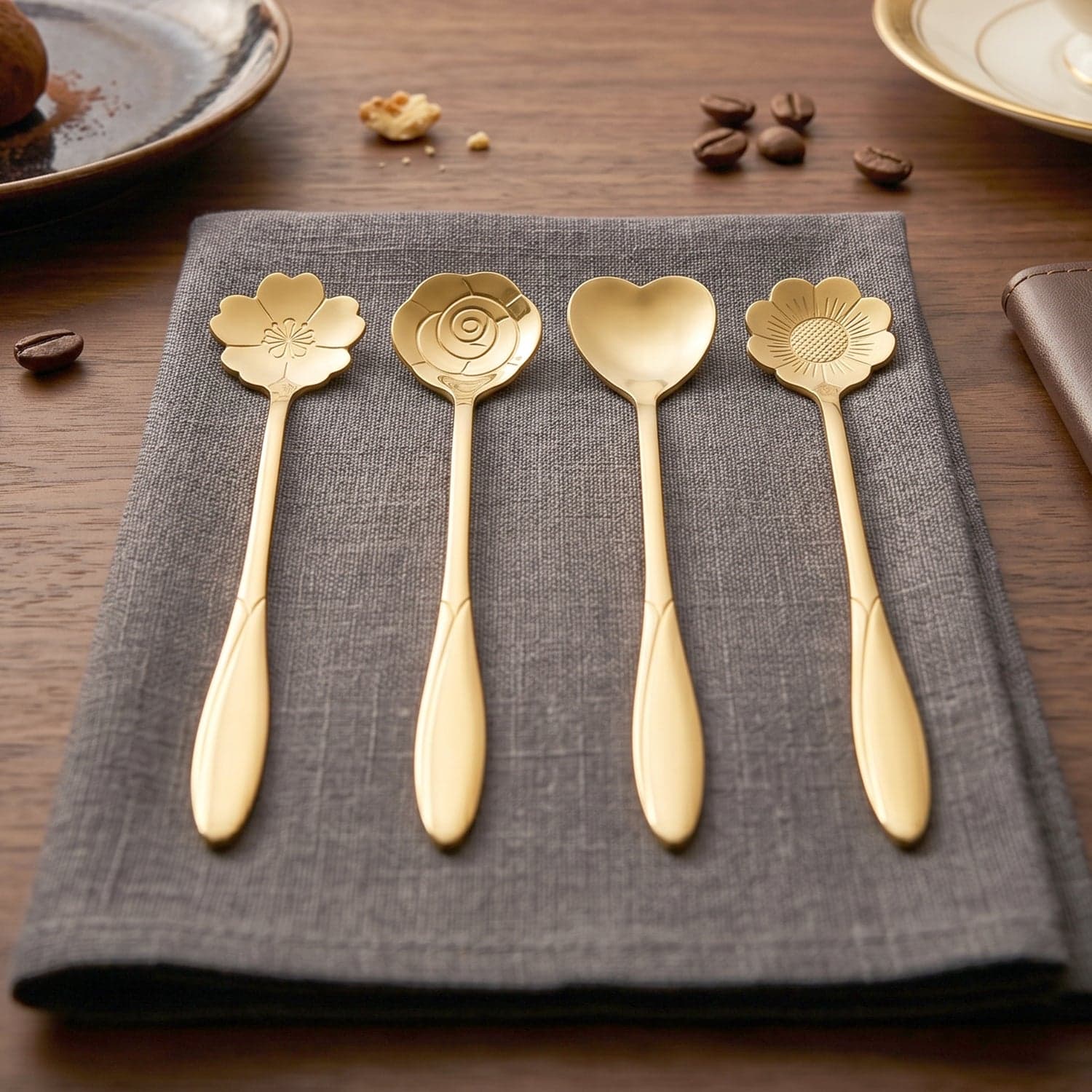 Mini Golden Serving Spoon Set the Elegant Stainless Steel Design thumbnail 7