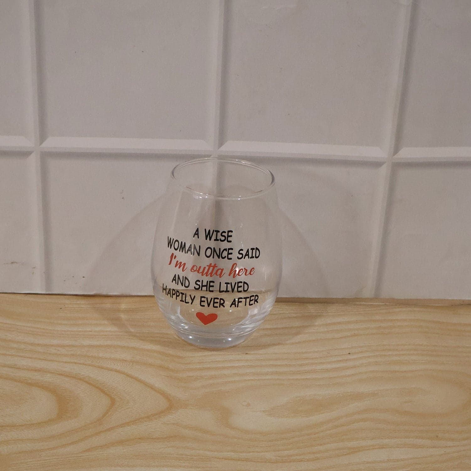 Printed Quote Stemless Glass Tumbler - Fun & Elegant Drinkware thumbnail 6