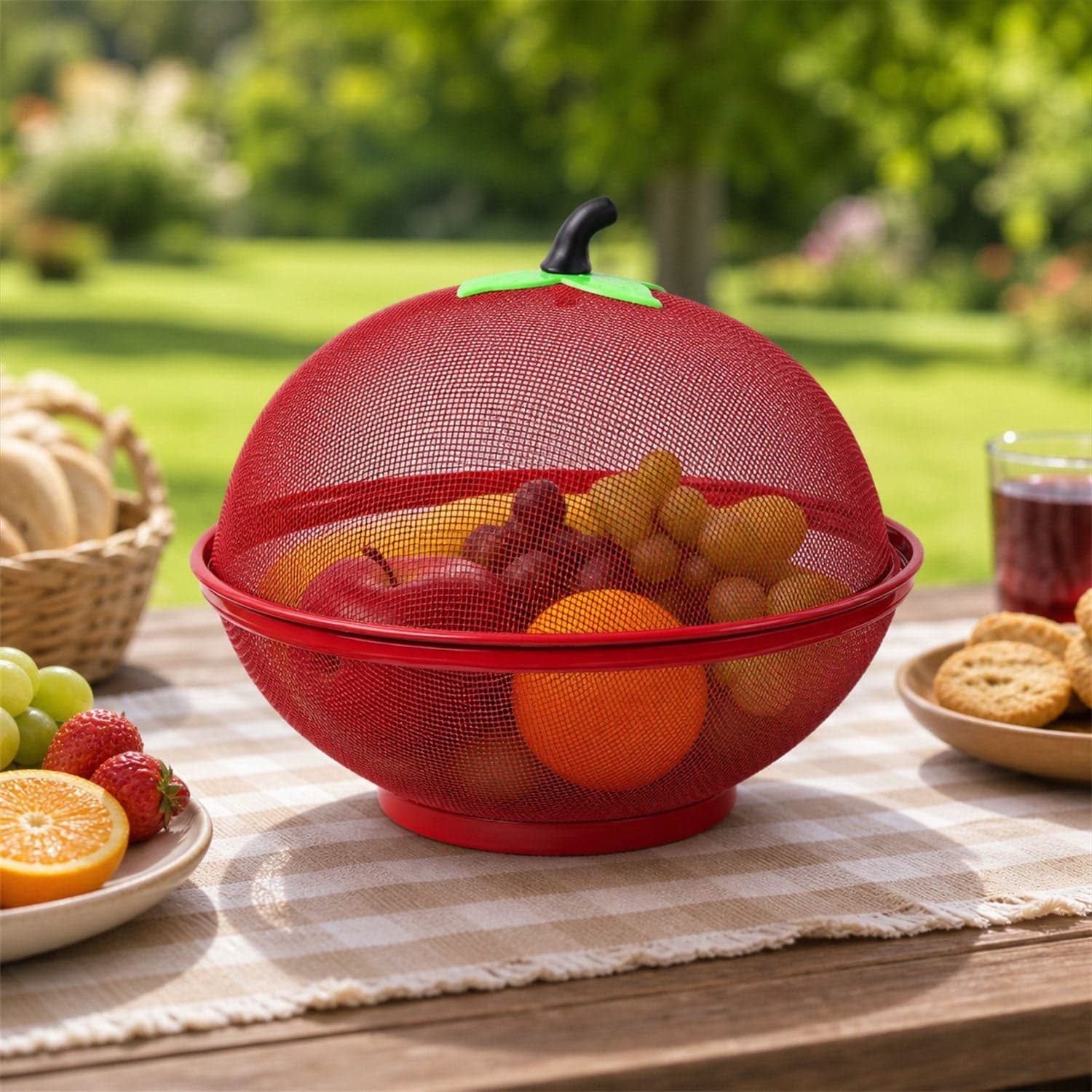 Apple Shaped Metal Net Fruit Basket the Stylish Kitchen Storage thumbnail 1