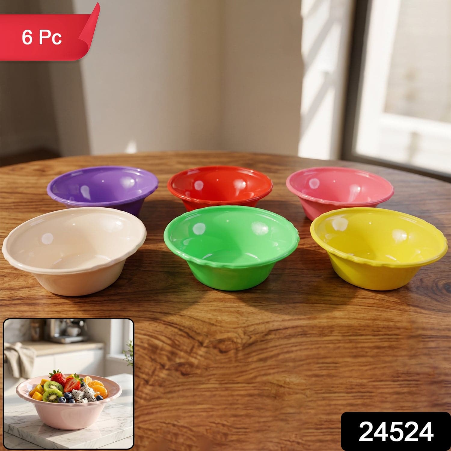 Plastic Serving Bowl Set the Bright, Durable & Unbreakable for Everyday Use thumbnail 2