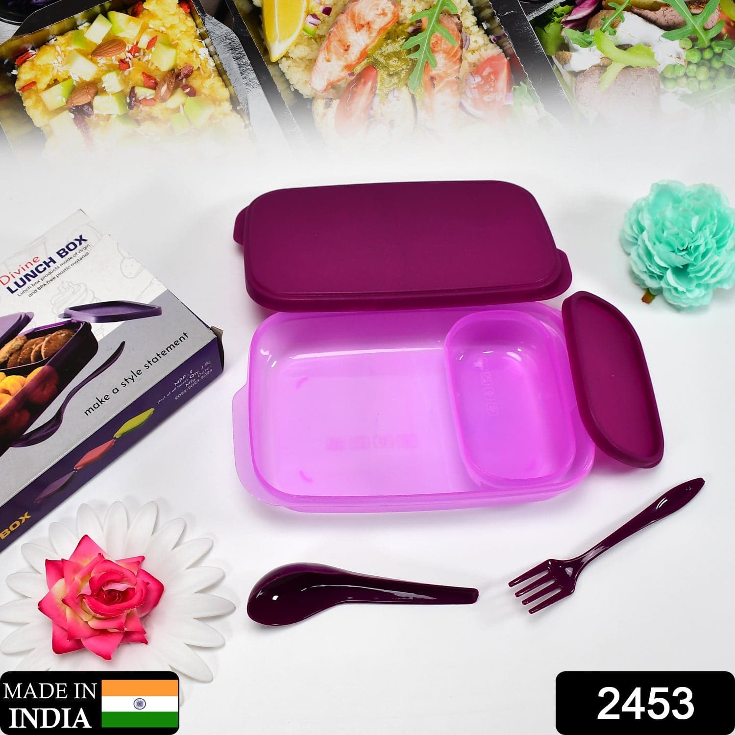 Unbreakable Leak-Proof BPA-Free Lunch Box with 2 Containers & Spoon thumbnail 4