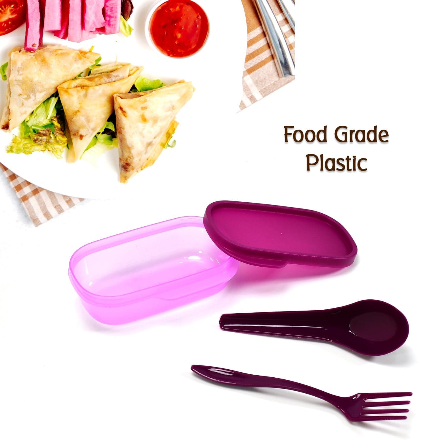 Unbreakable Leak-Proof BPA-Free Lunch Box with 2 Containers & Spoon thumbnail 8