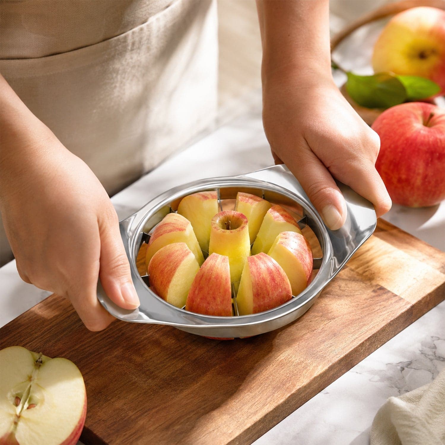 Apple Shape Stainless Steel Apple Slicer & Corer the Effortless Fruit Wedges thumbnail 1