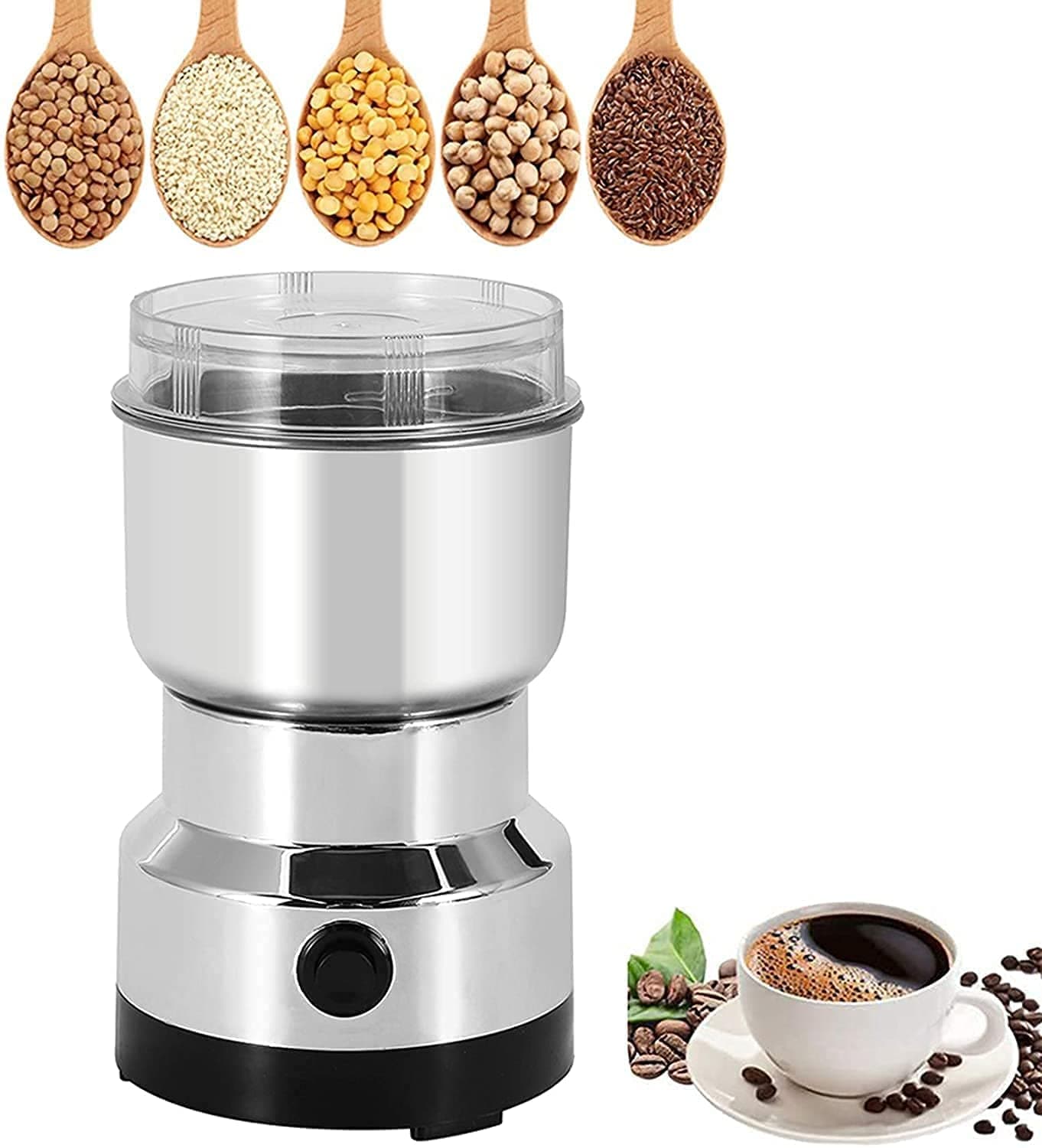 Multi-Functional Electric Stainless Steel Herbs Spices Nuts Grain Grinder With Stainless Steel Bowl thumbnail 4