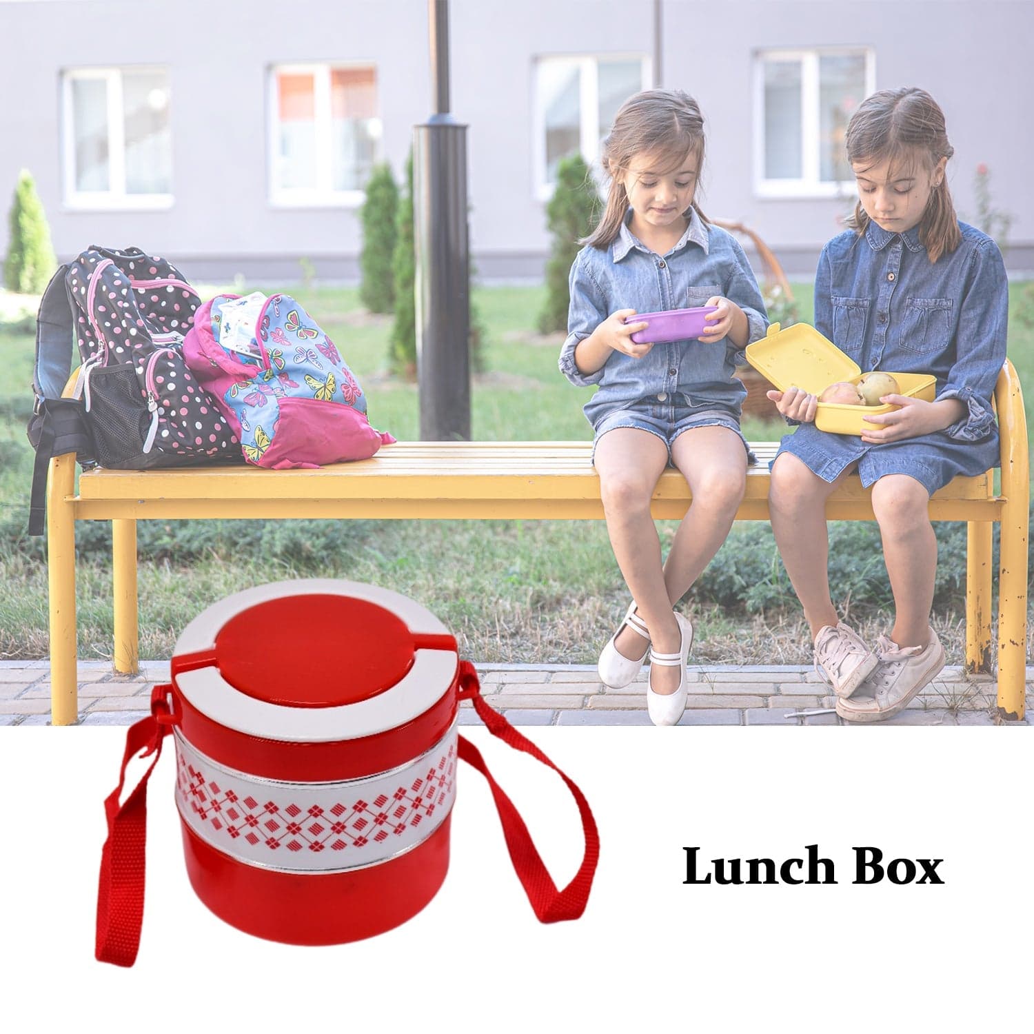 2layer Adjustable Insulated Tiffin Set of 1, Blue 3 Containers Lunch Box thumbnail 6