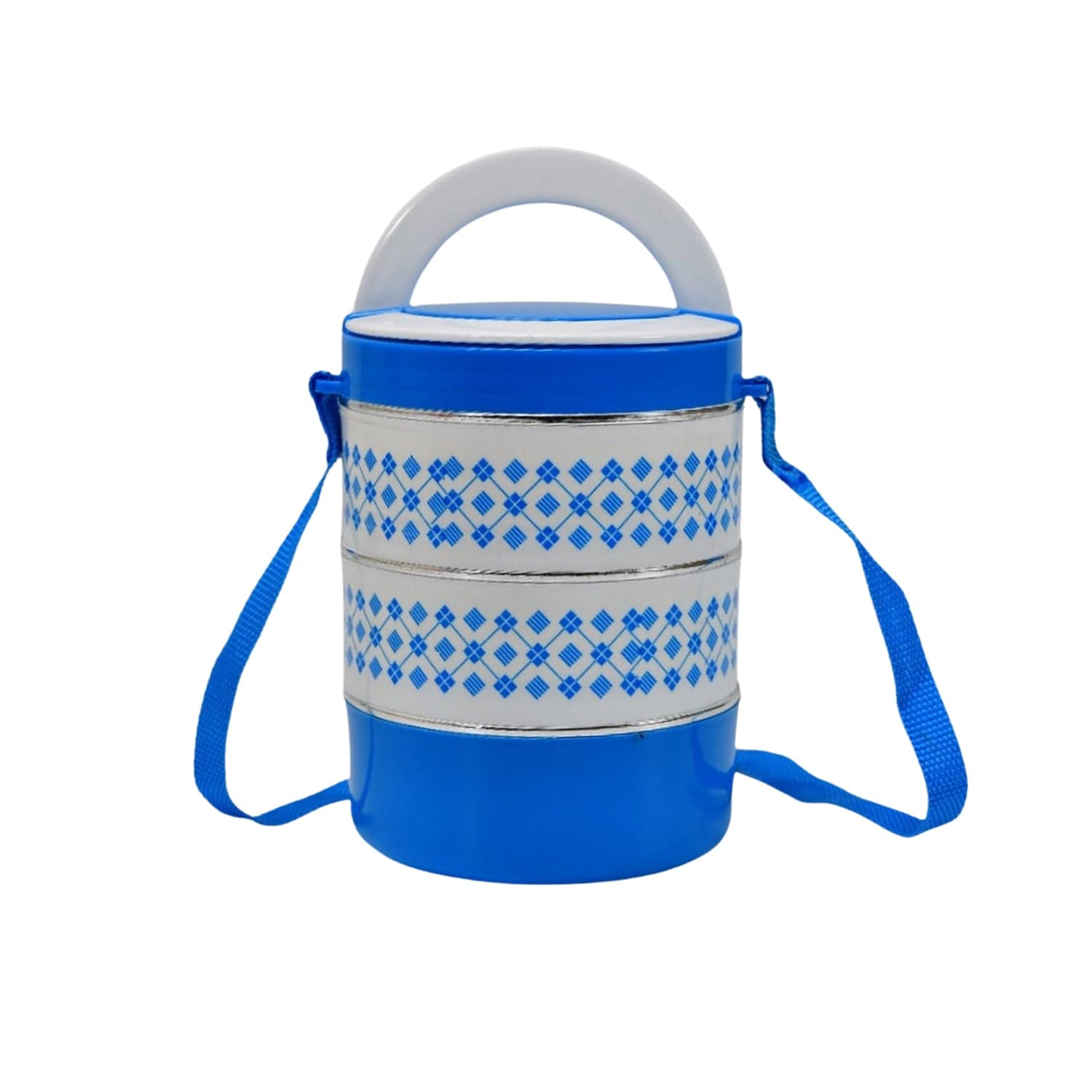 3 layer Adjustable Insulated Tiffin Set of 1, Blue 3 Containers Lunch Box thumbnail 10