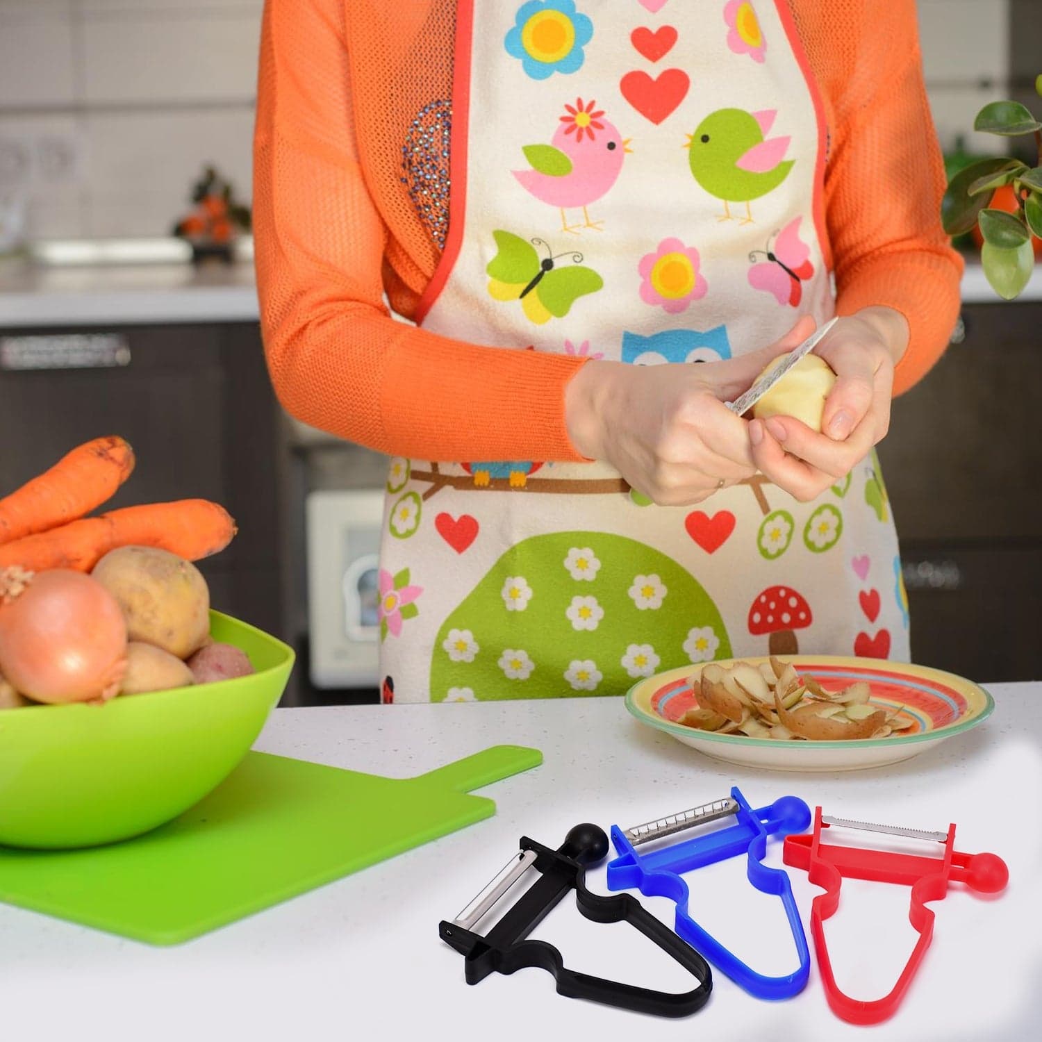 3pc Durable Blade Vegetable Peelers with Ergonomic Handles thumbnail 1