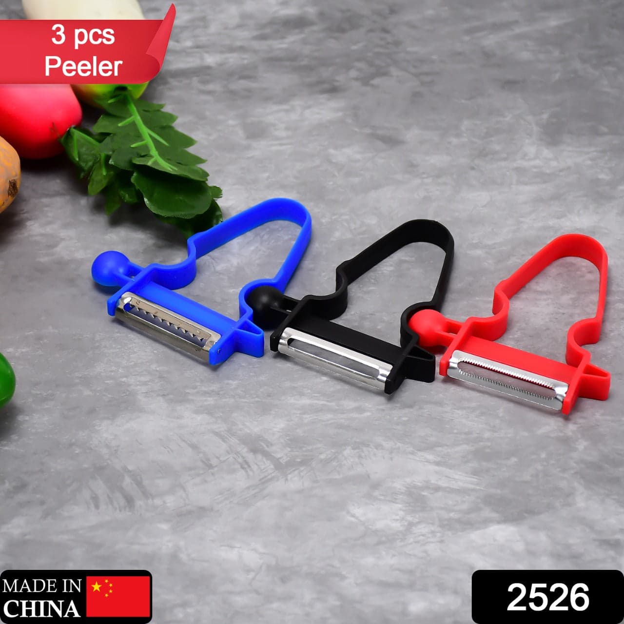 3pc Durable Blade Vegetable Peelers with Ergonomic Handles thumbnail 2