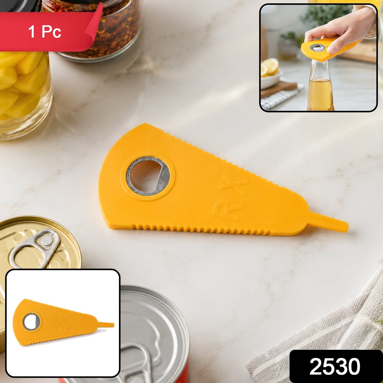Stainless Steel Multipurpose Bottle & Can Opener the Easy-Grip Design thumbnail 2
