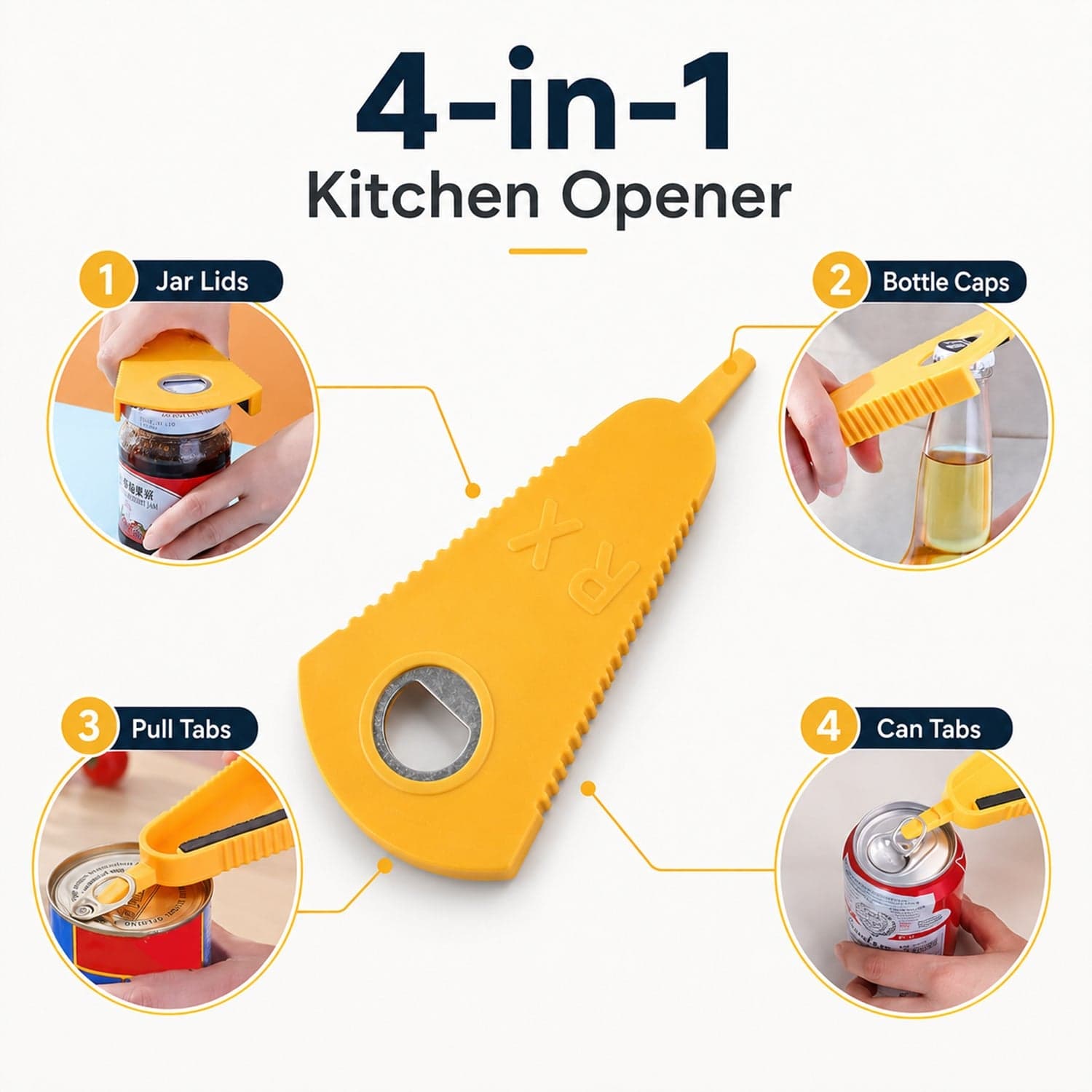 Stainless Steel Multipurpose Bottle & Can Opener the Easy-Grip Design thumbnail 3