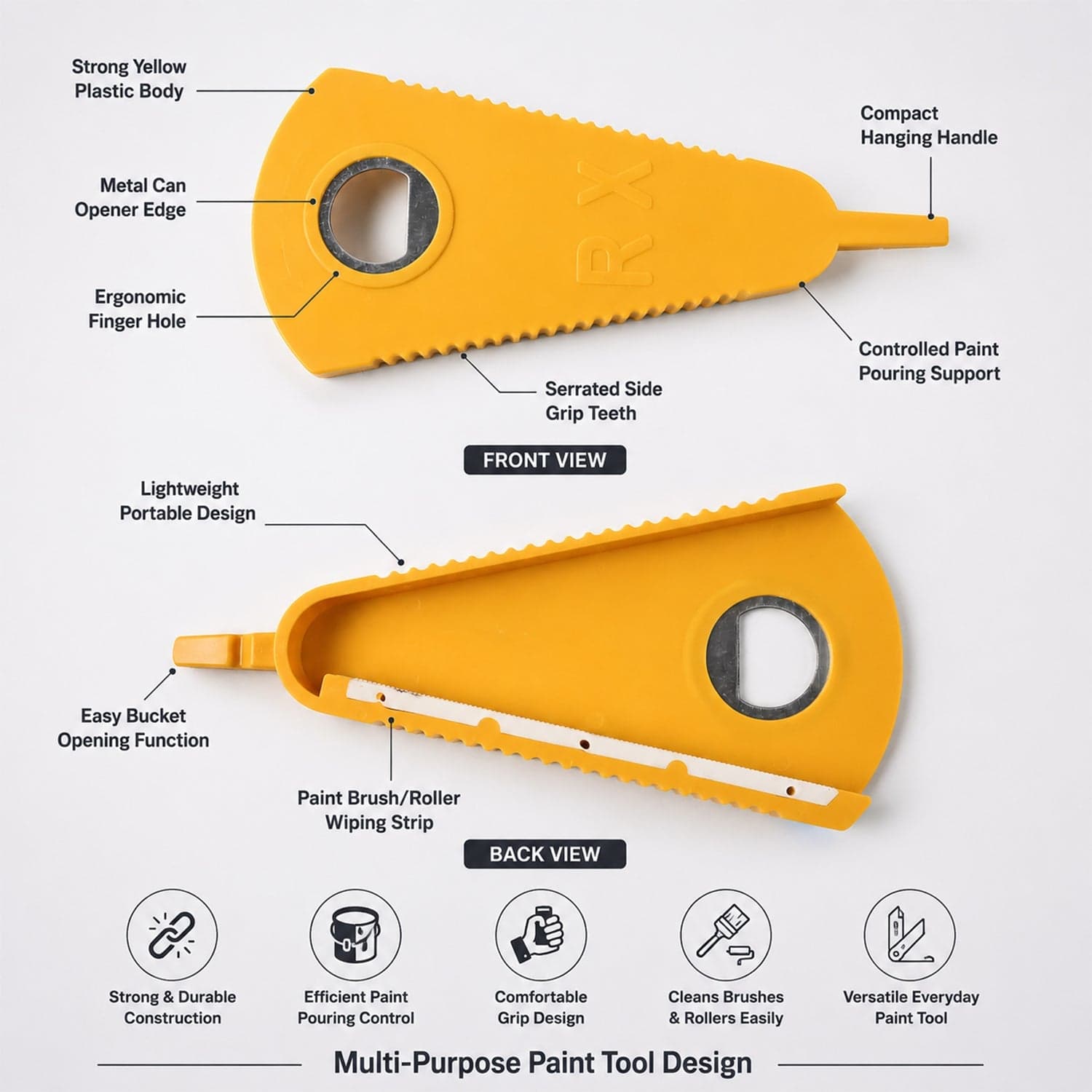 Stainless Steel Multipurpose Bottle & Can Opener the Easy-Grip Design thumbnail 4