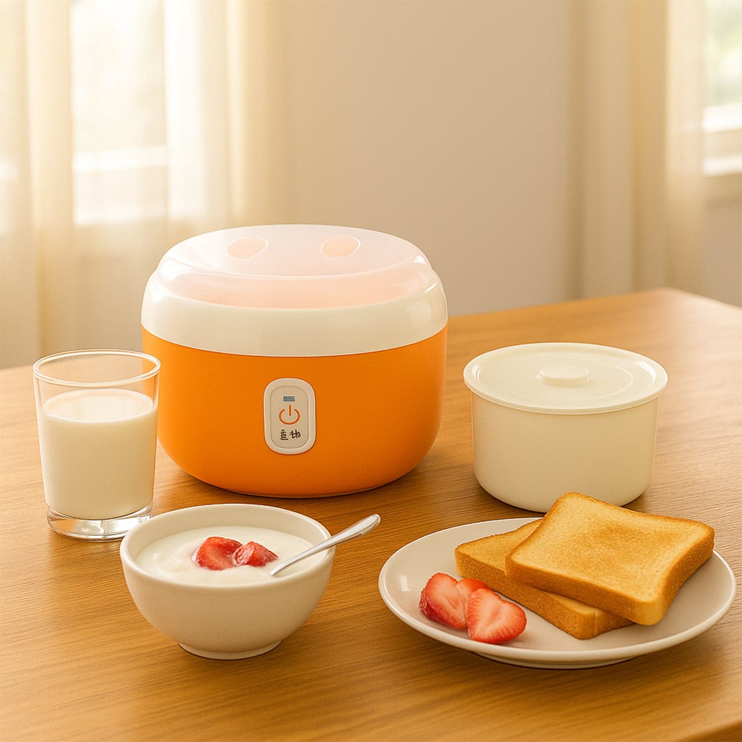 Orange Electronic Yogurt Maker, Automatic Yogurt Maker Machine 1L Yoghurt Plastic Container For Home Use thumbnail 6