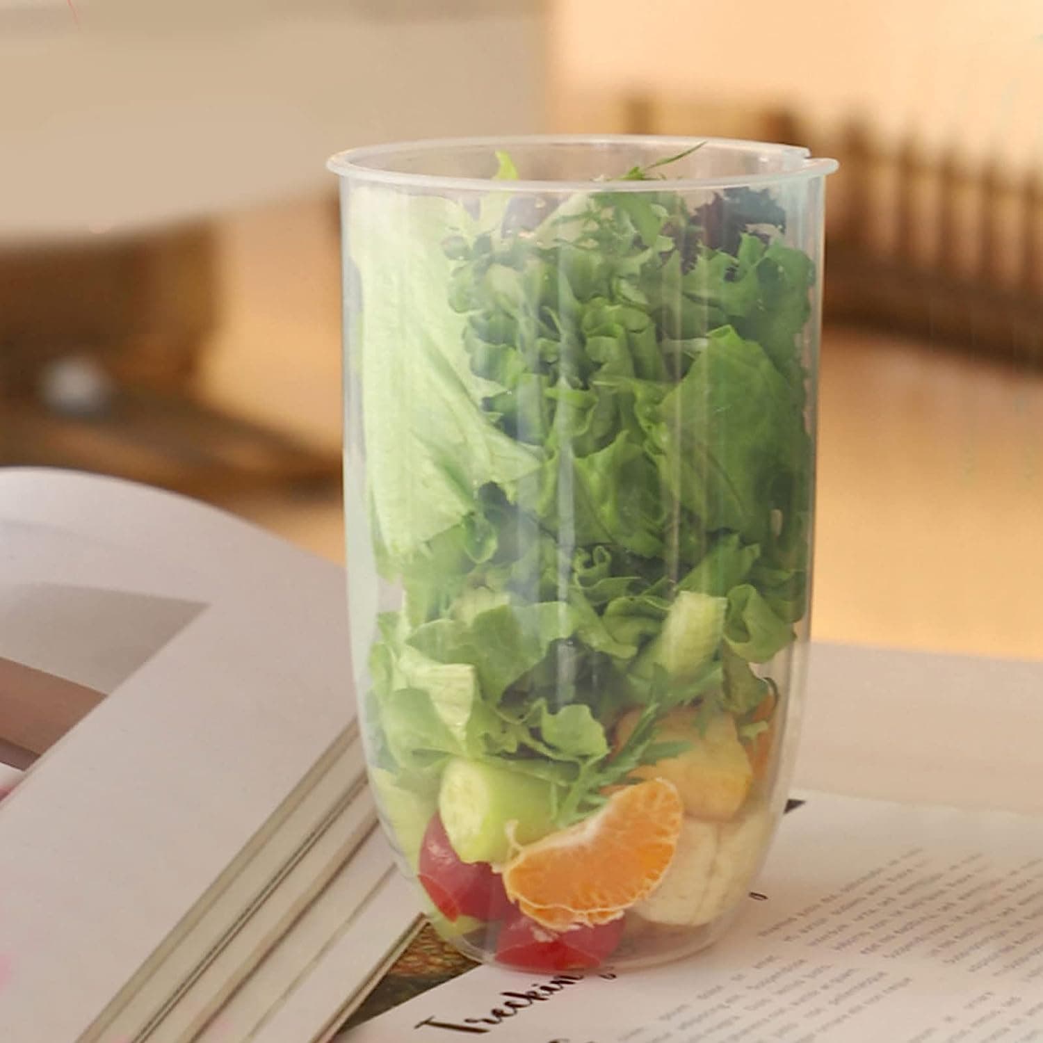 Fruit and Vegetable Salad Cups Easy Clean Salad Mixing Cup for Business People for Business Travel (1Pc) thumbnail 6