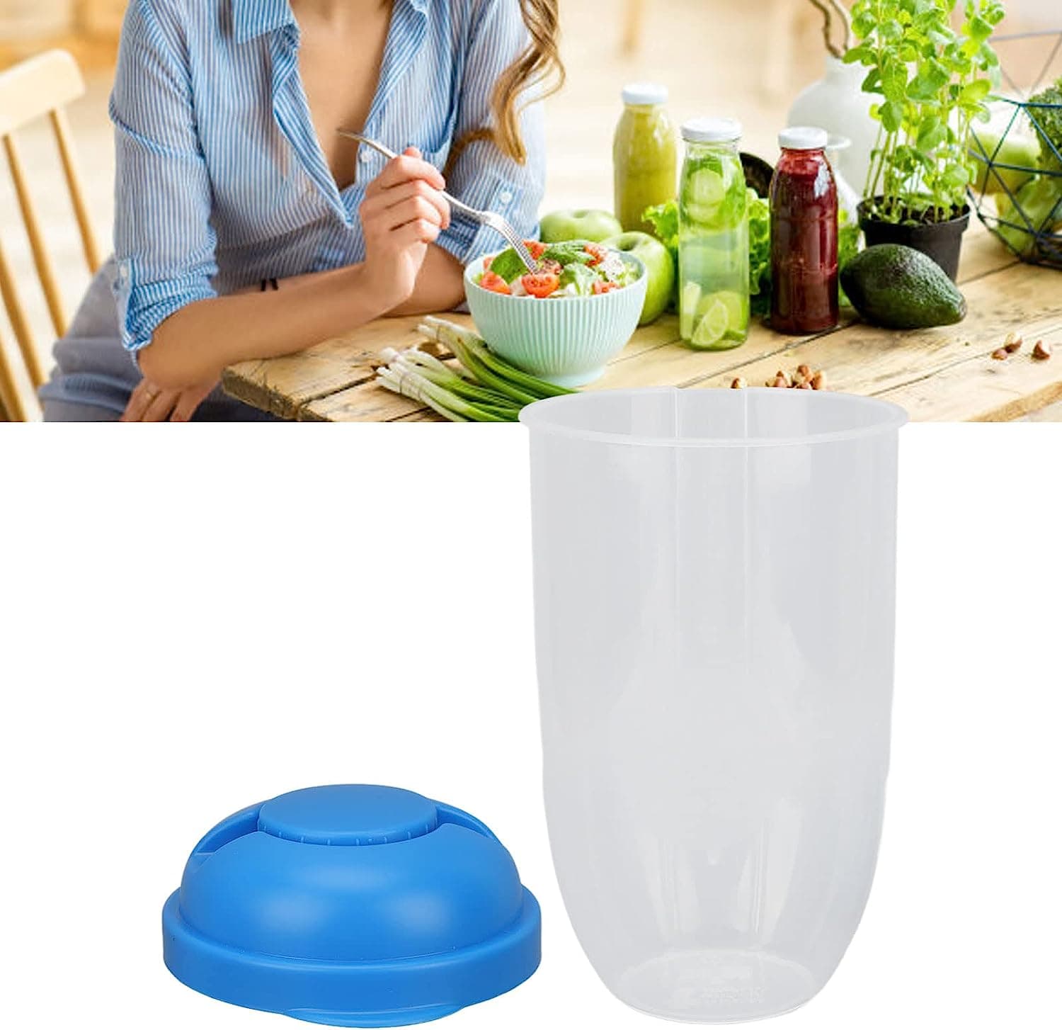 Fruit and Vegetable Salad Cups Easy Clean Salad Mixing Cup for Business People for Business Travel (1Pc) thumbnail 9