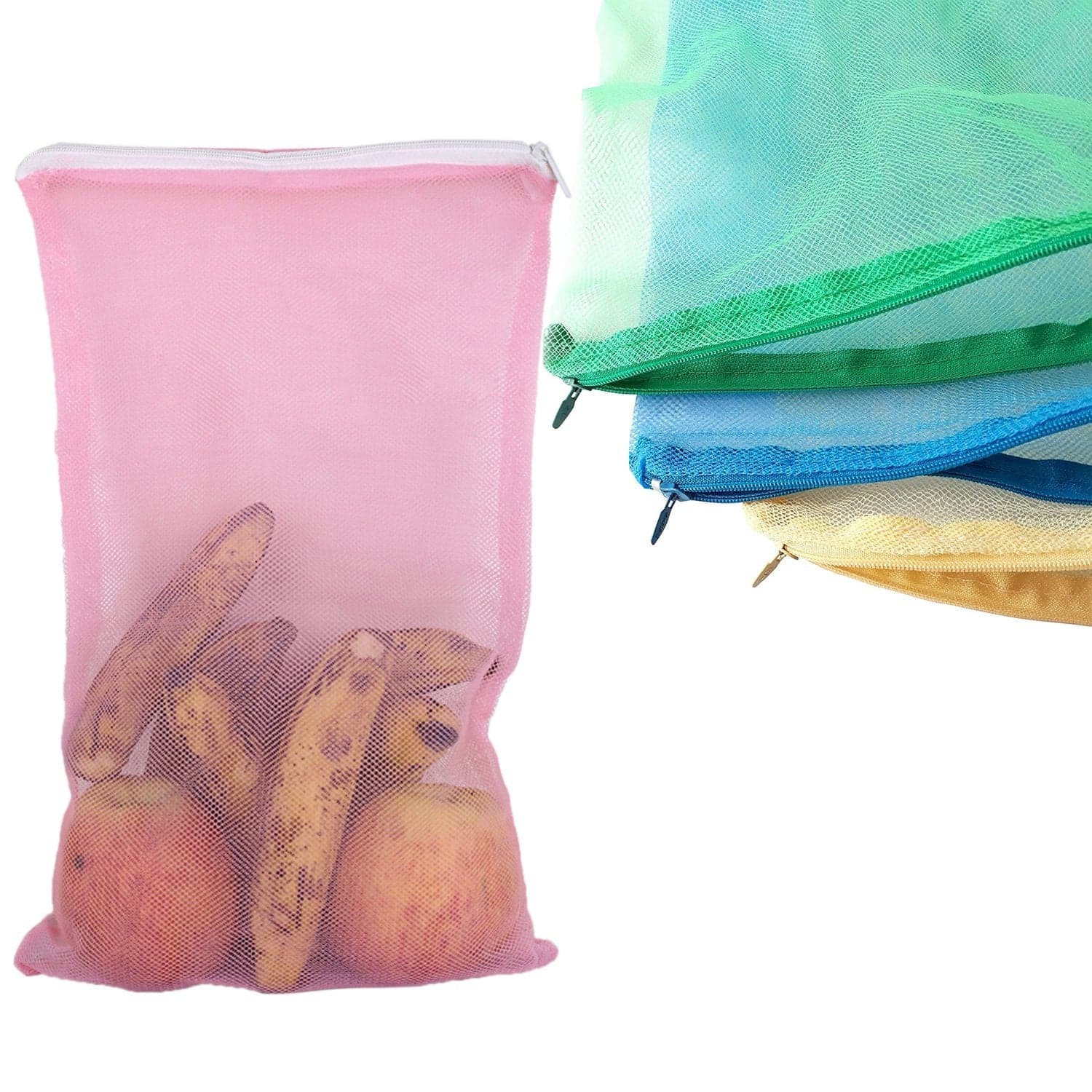 Fridge Bags for Fruits and Vegetables with Zip Net (Multicolour) thumbnail 4