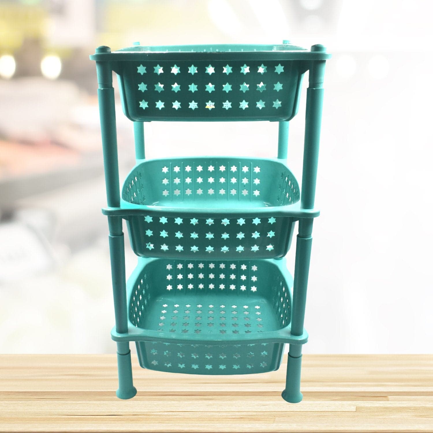 3 layer round Kitchen Trolley Basket ( MOQ :- 6 Pc) thumbnail 1