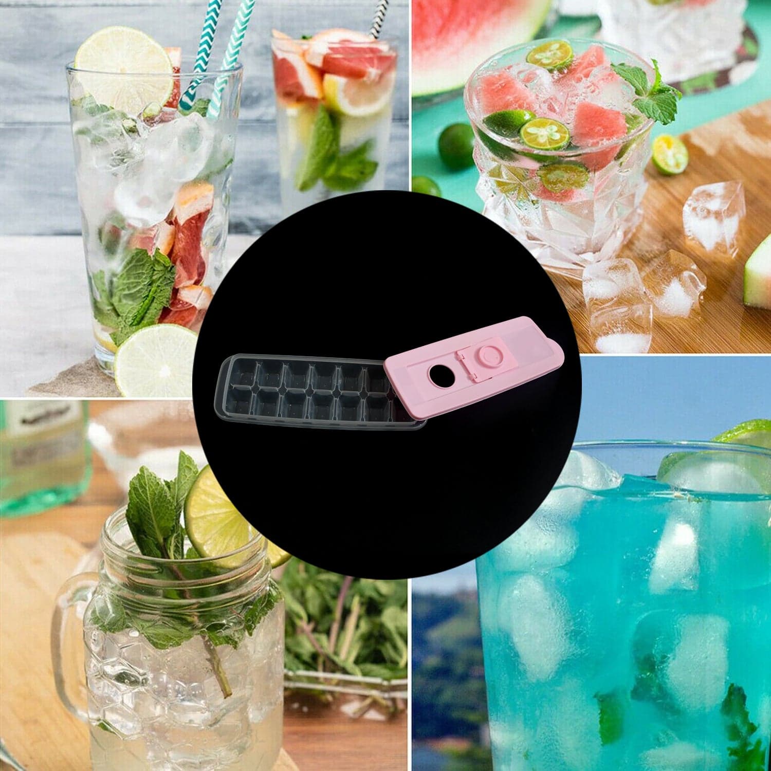 Ice Cube Trays Ice Tray Food Grade Flexible Silicone Ice Cube Tray Molds With Lids thumbnail 3