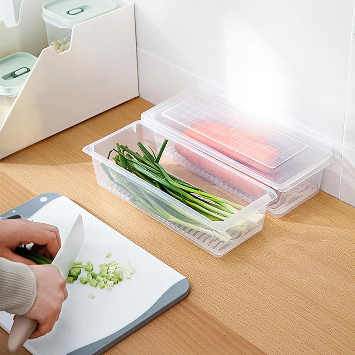 Food Storage Container with Removable Drain Plate and Lid, 1500 ml (Pack of 1 Pc) thumbnail 5