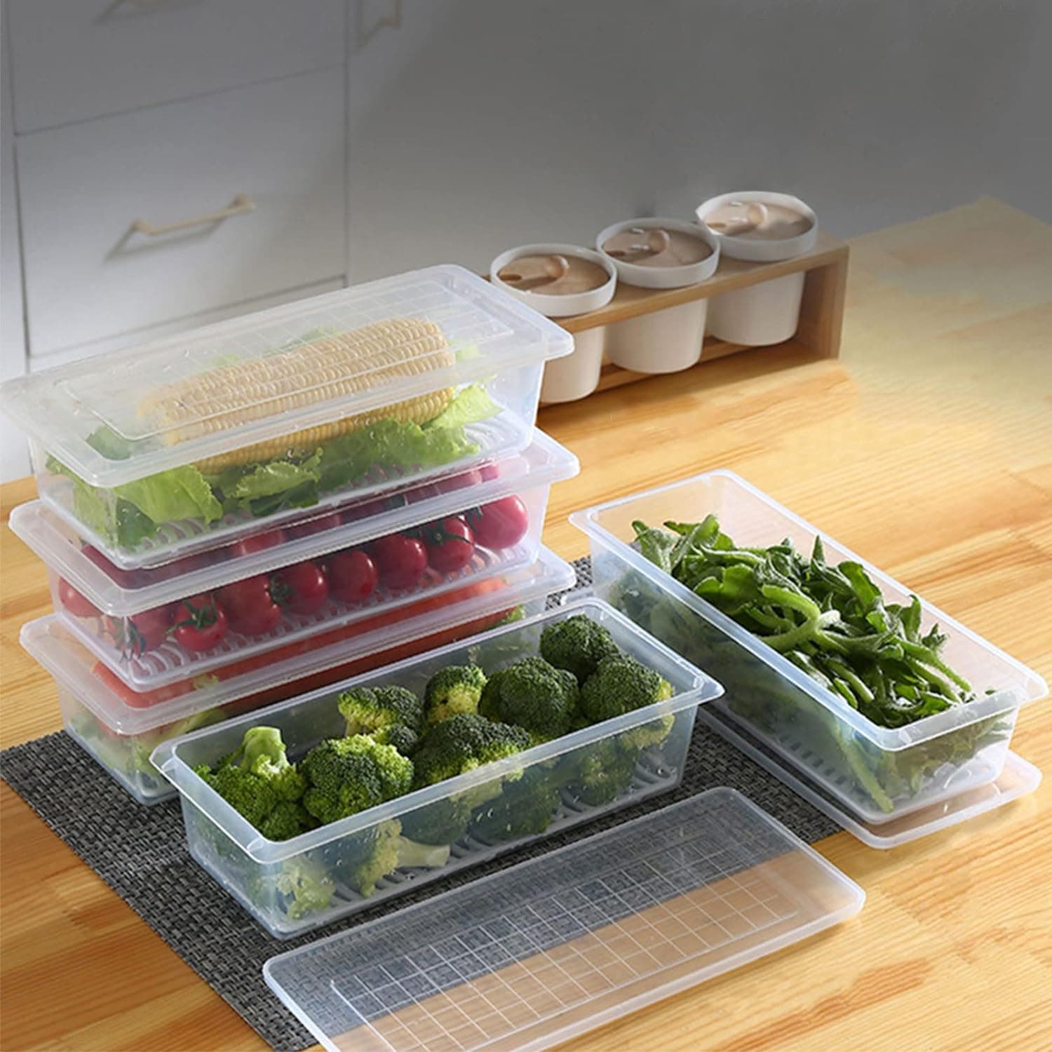 Food Storage Container with Removable Drain Plate and Lid, 1500 ml (Pack of 1 Pc) thumbnail 6