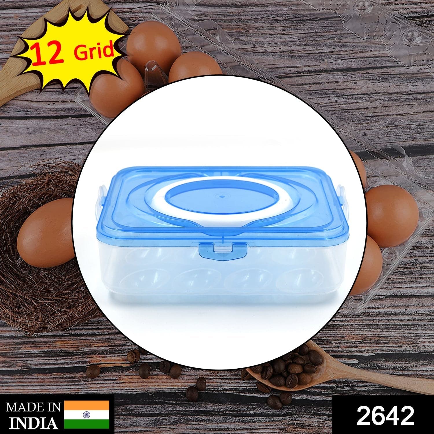 Plastic Kitchen Refrigerator Egg Storage 12 Grid 1 Layer Egg Container thumbnail 2