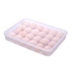 24 Grids Plastic Egg Box Container Holder Tray for Fridge with Lid for 2 Dozen Egg Tray
