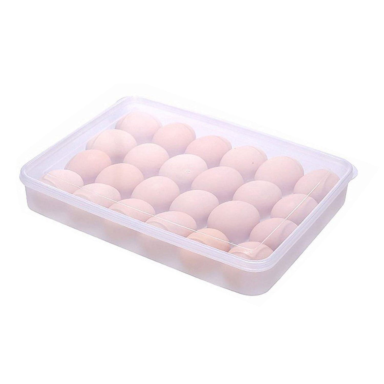 24 Grids Plastic Egg Box Container Holder Tray for Fridge with Lid for 2 Dozen Egg Tray thumbnail 4