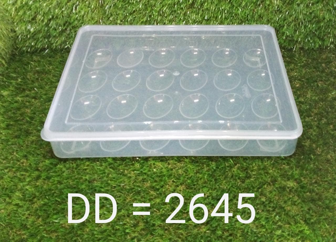24 Grids Plastic Egg Box Container Holder Tray for Fridge with Lid for 2 Dozen Egg Tray thumbnail 8