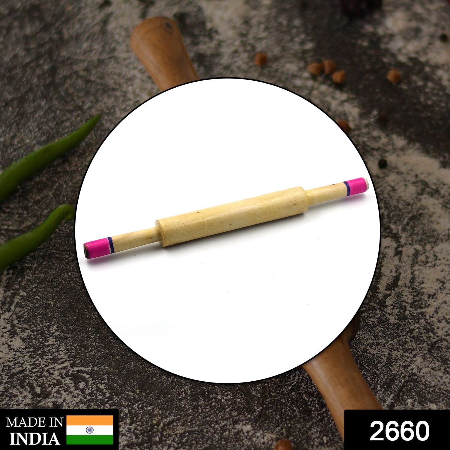 Wooden Roti Maker Belan Used for Home Purposes Including Making Rotis Etc. (Belan Only) thumbnail 2