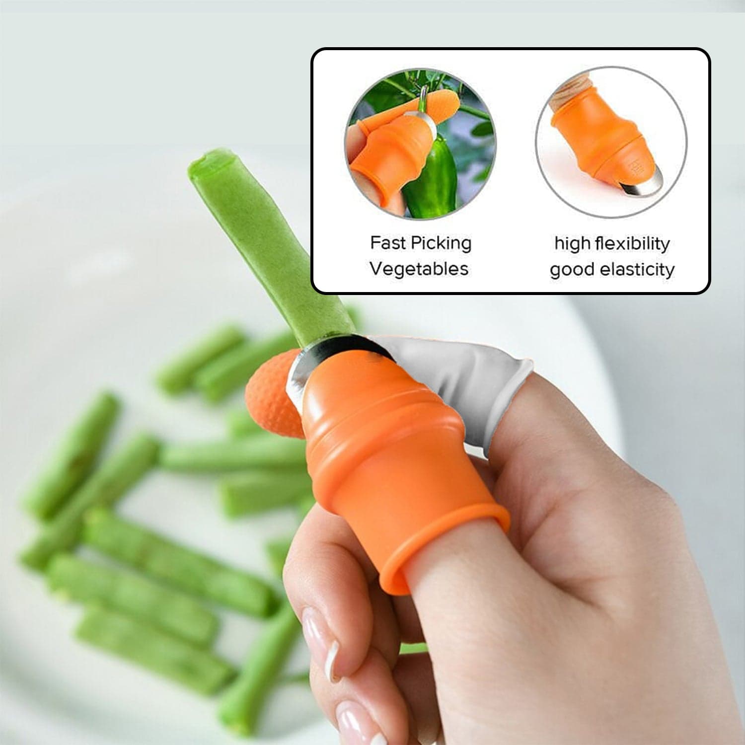 1 Pair V Thumb Cutter With Box Of Handy Peeler For Fruits & Vegetables thumbnail 7