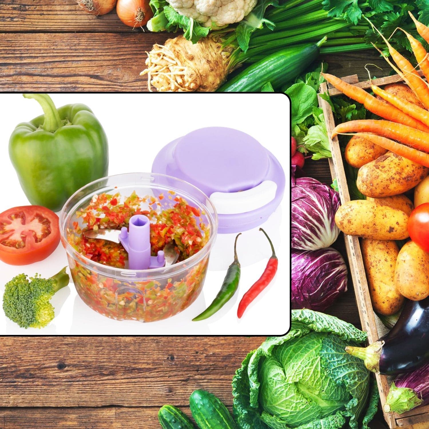Quick 2In1 Chopper And Slicer Used Widely For Chopping And Slicing Of Fruits thumbnail 1