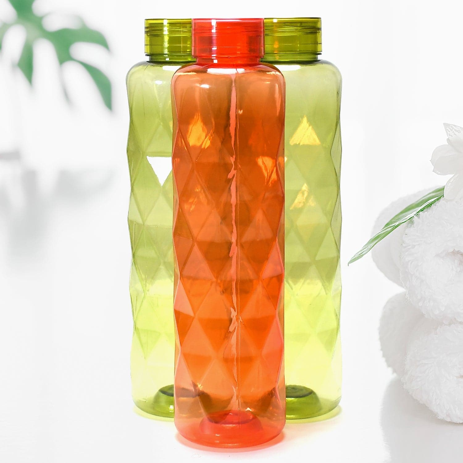 3Pc Set Diamond Cut Bottle Used for storing water and beverages purposes for people. thumbnail 1