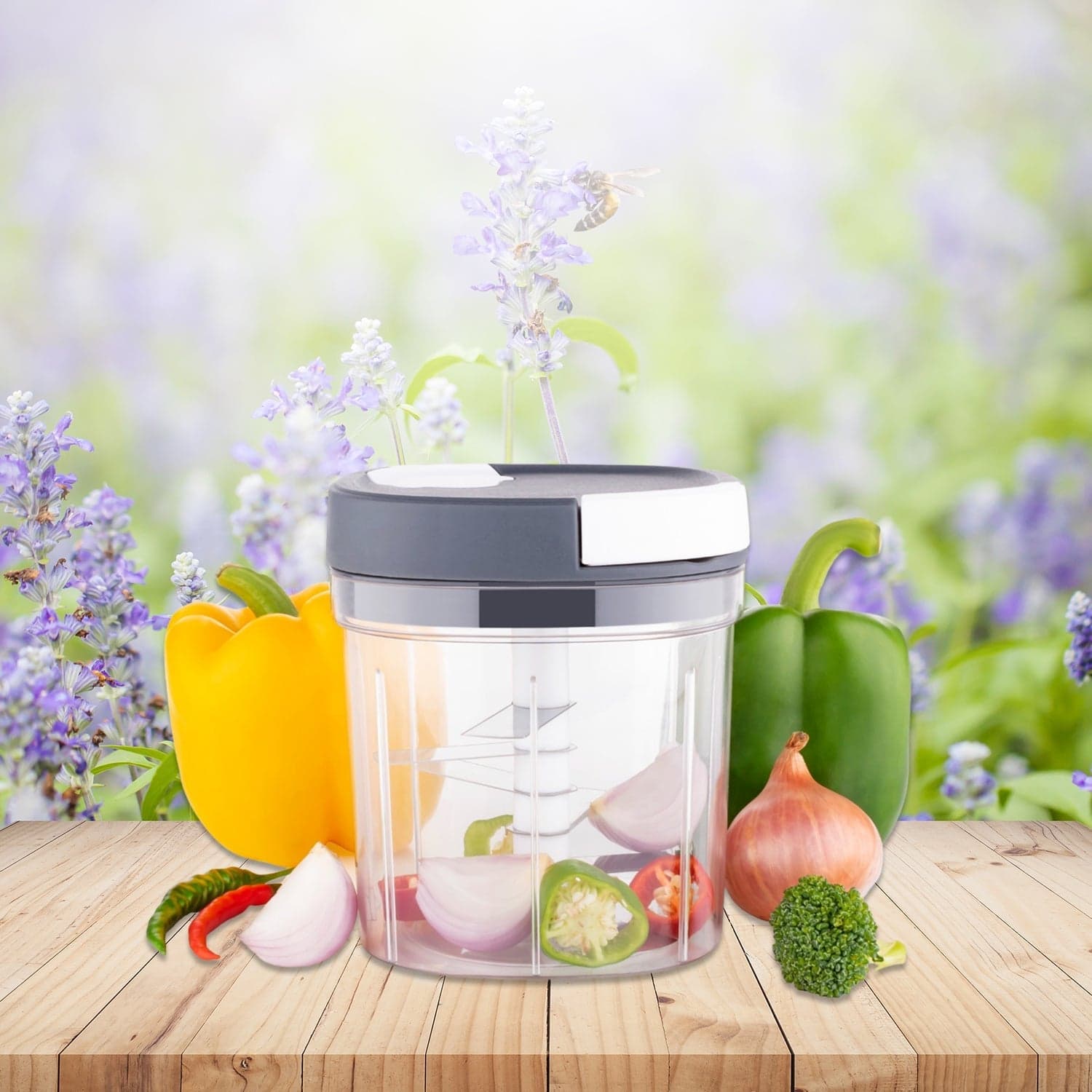 2 in 1 Handy Chopper & Slicer for Fruits, Veggies & Cheese thumbnail 6