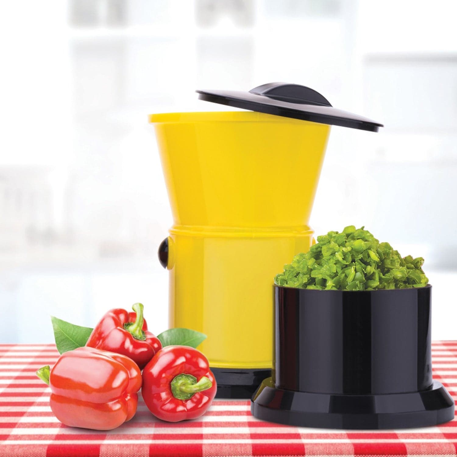 Round Chilly Cutter and grinder tool with effective sharp chopping and cutting blade system. thumbnail 1