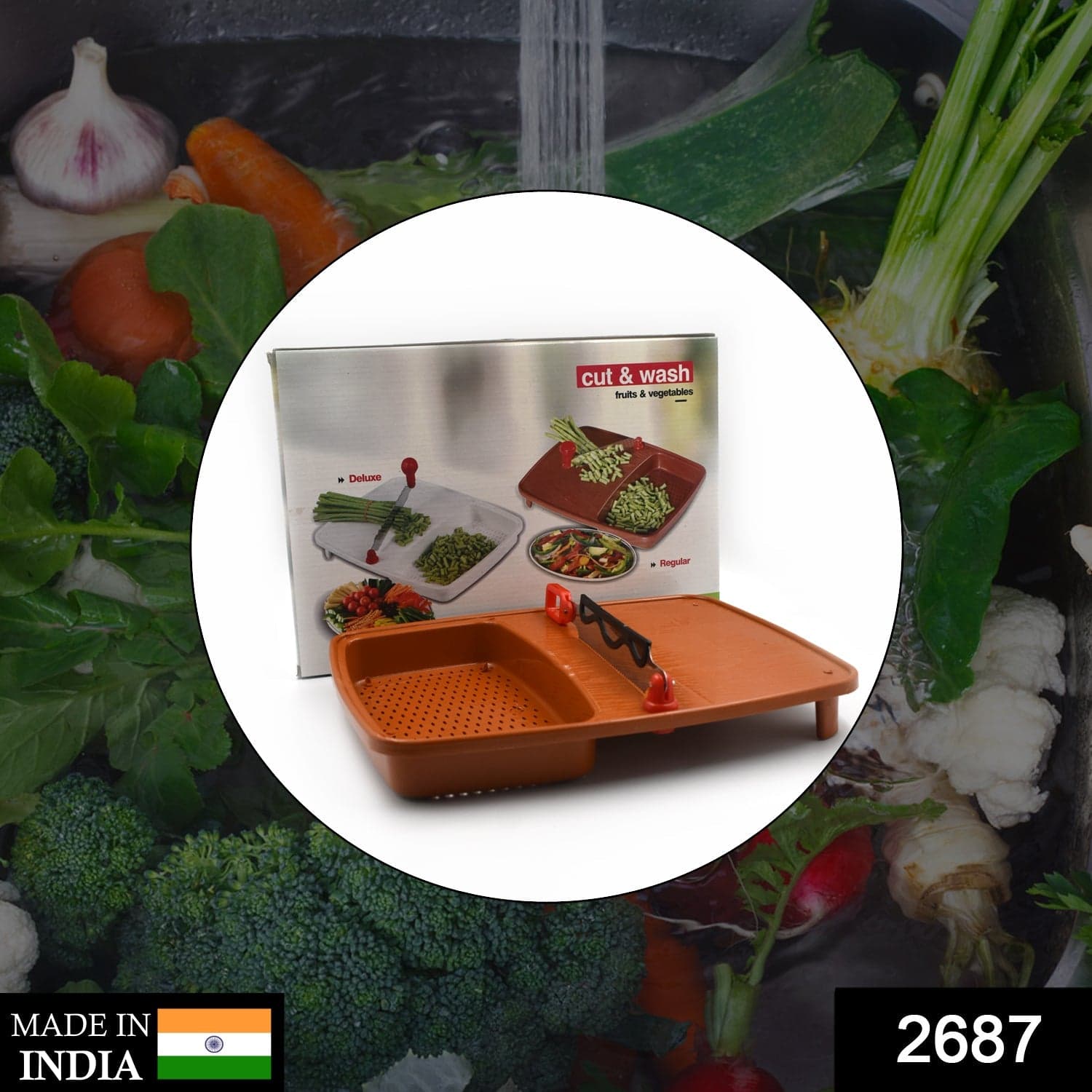 Cut & Wash Box & Tray of Versatile Kitchen Tool for Fruits & Vegetables thumbnail 2