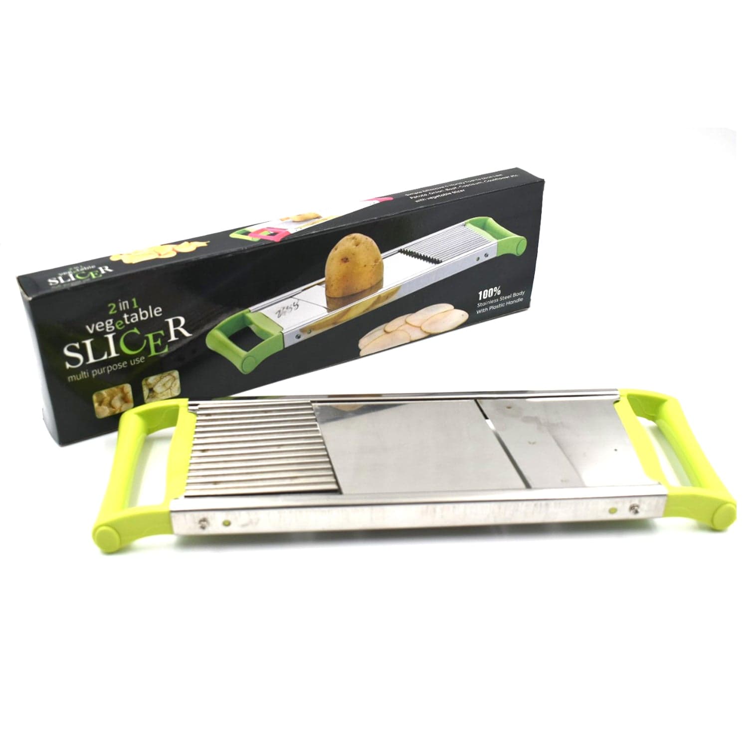 2 in 1 Potato Slicer used in all kinds of household kitchen purposes for cutting and slicing of potatoes. thumbnail 1