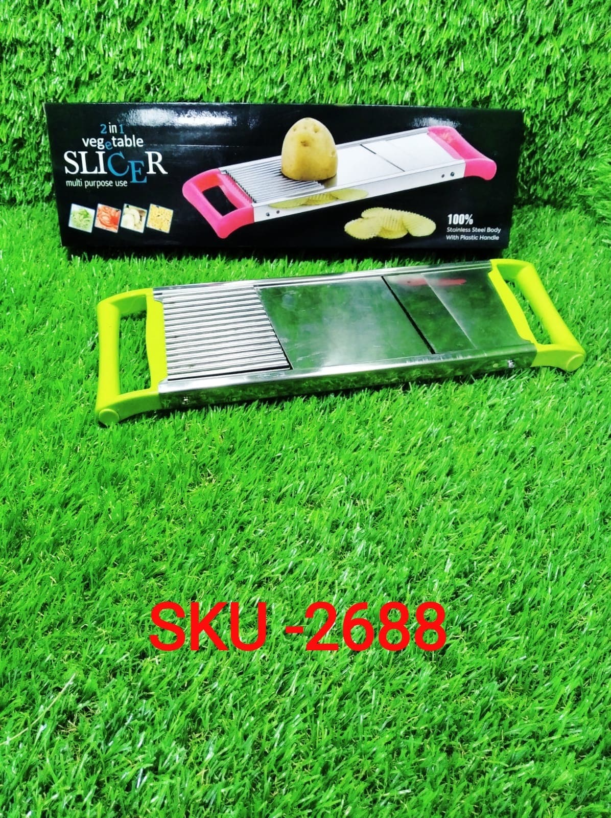 2 in 1 Potato Slicer used in all kinds of household kitchen purposes for cutting and slicing of potatoes. thumbnail 10