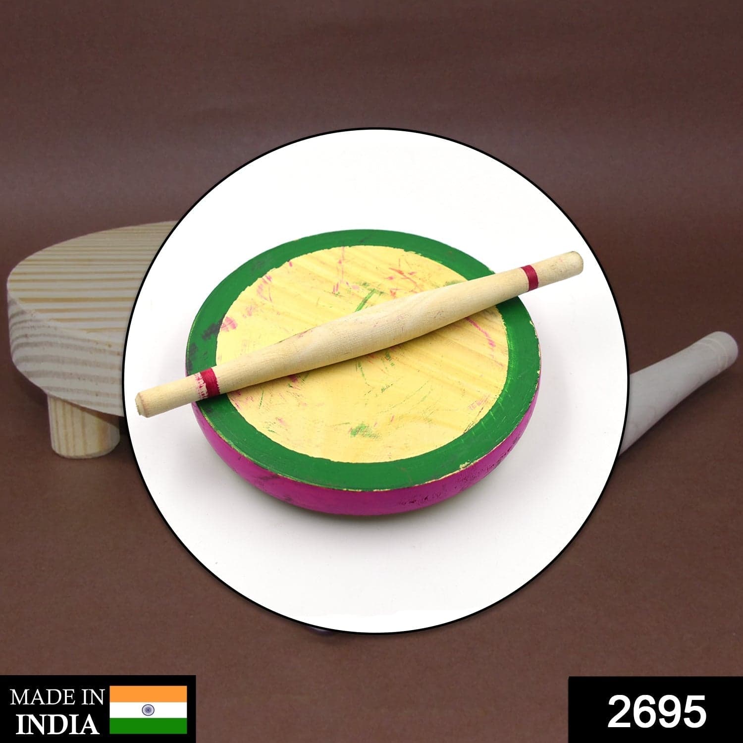 Kids Chakla Belan Set used in all kinds of household places by kids and children's for playing purposes etc. thumbnail 2