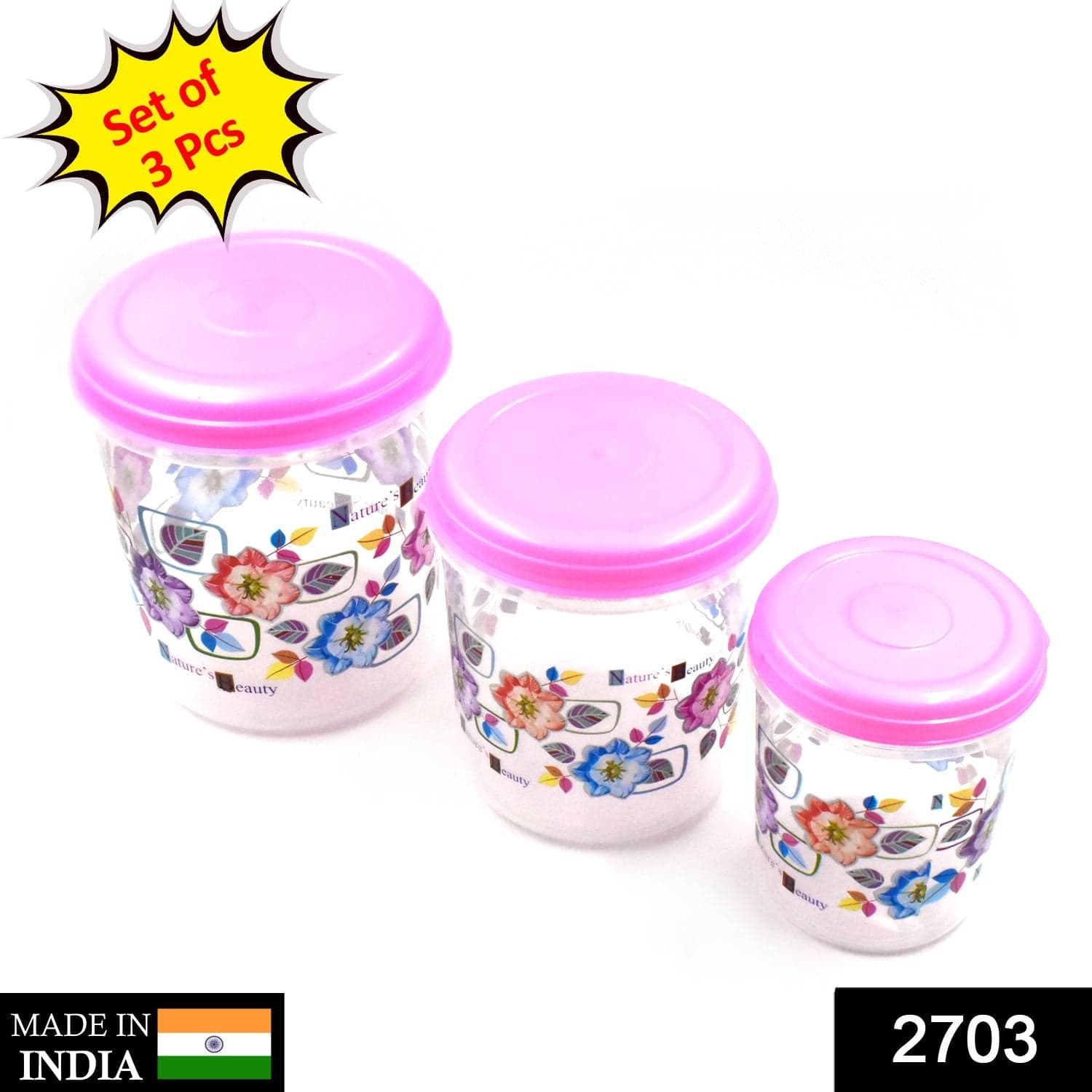 3 Pc Storage Container used in all kinds of places including household and offices for storing stuffs and items etc. thumbnail 3