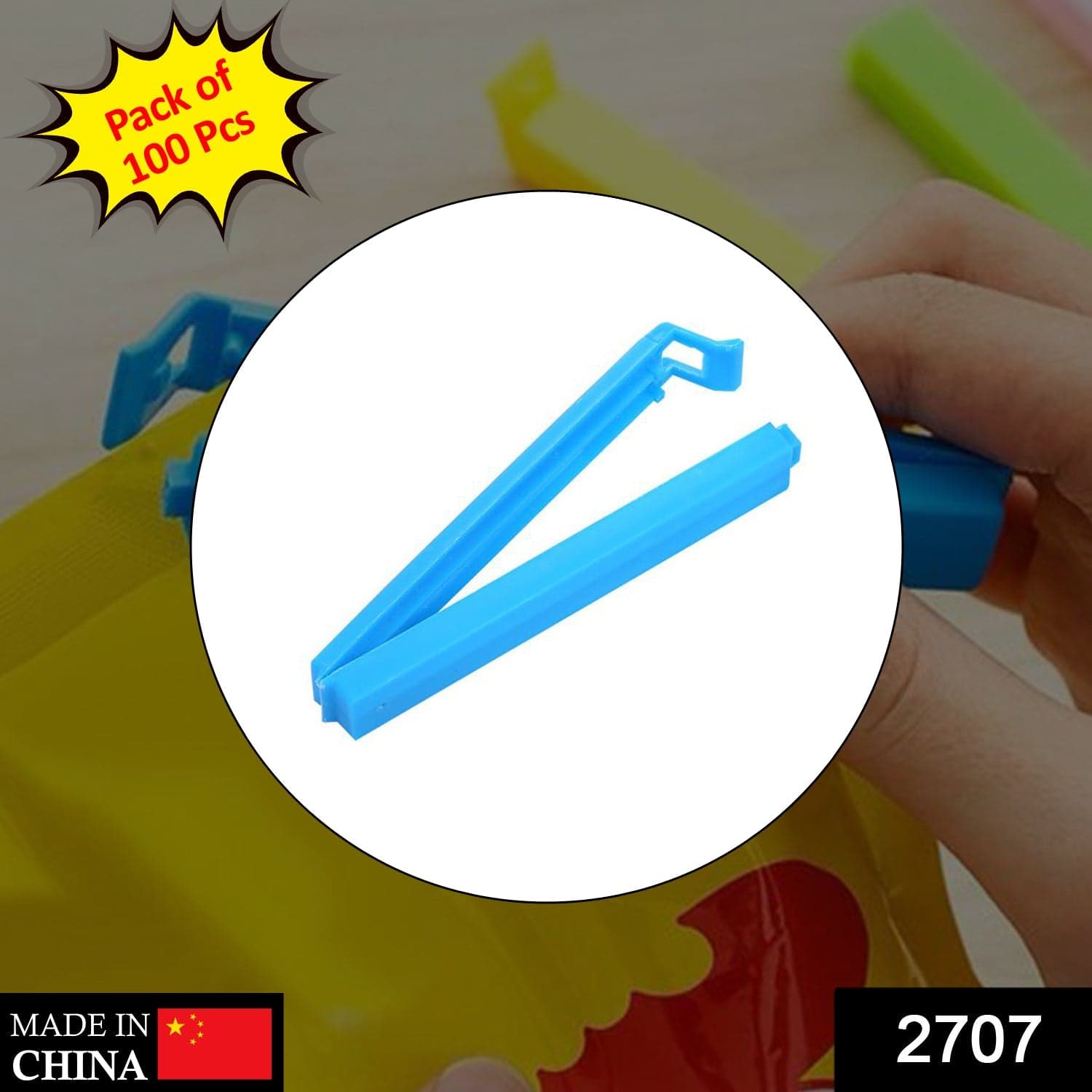 100 Pc Food Sealing Clip used in all kinds of household and official kitchen places for sealing and covering packed food stuff and items. thumbnail 2