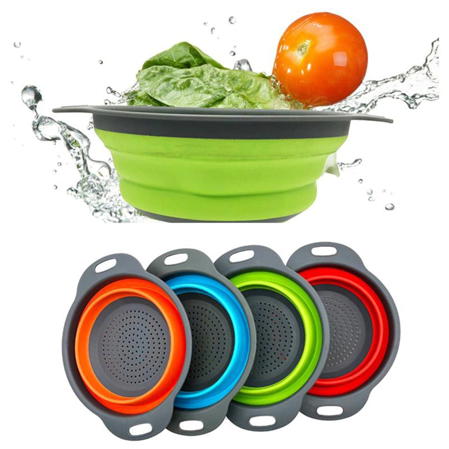Round Sili Strain used in all kinds of household and official kitchen purposes as a Foldable utensil. thumbnail 1