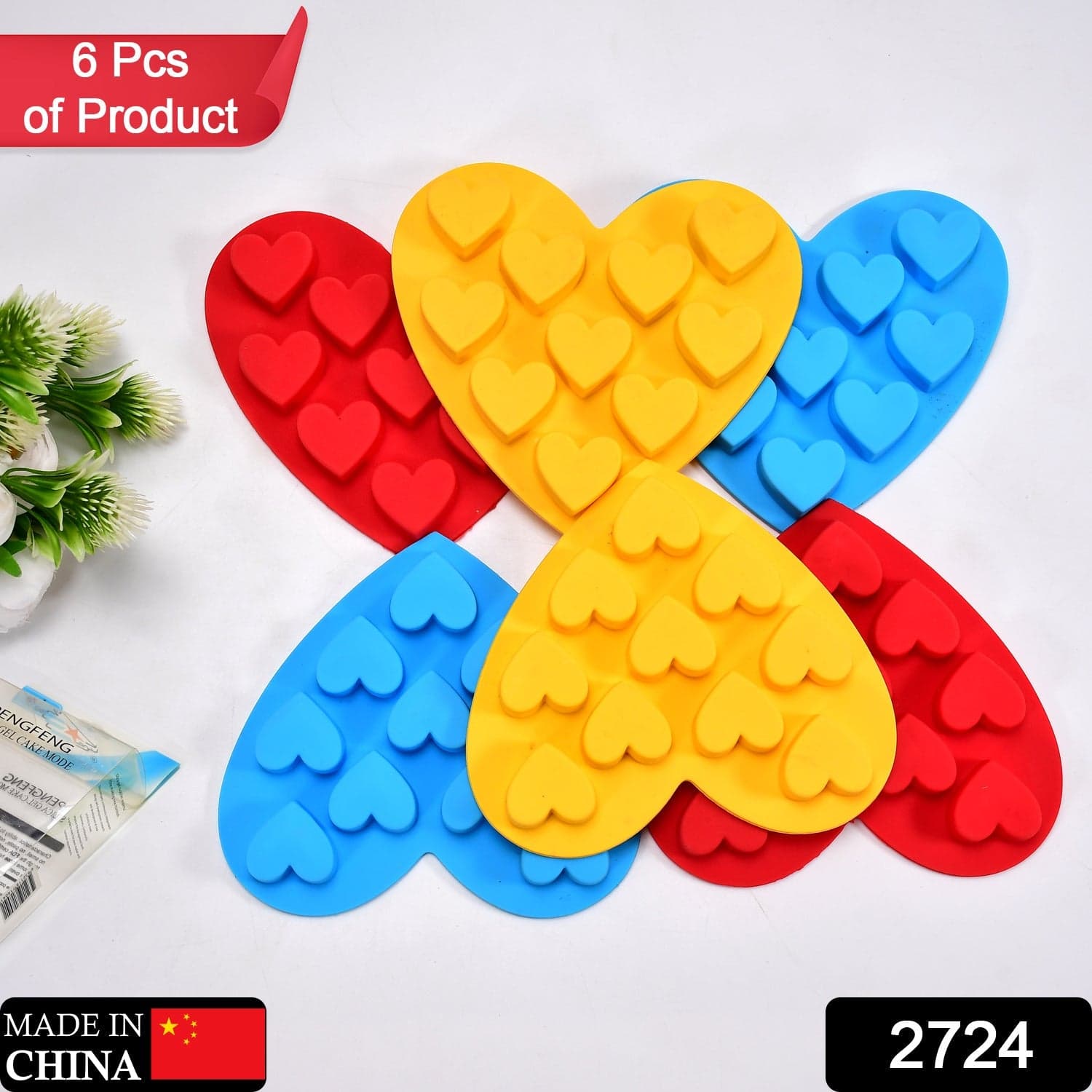 Silicon 10 Cavity Heart Shape Design Chocolate Mould Ice, Jelly Candy Mould thumbnail 2