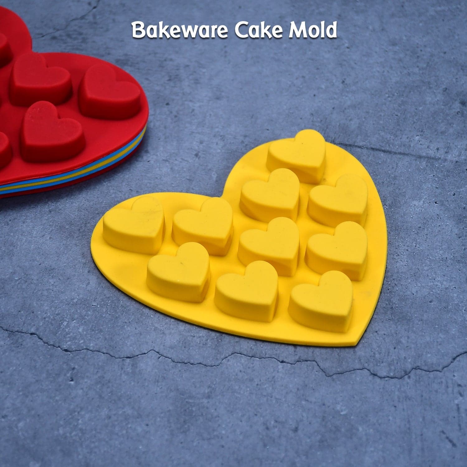 Silicon 10 Cavity Heart Shape Design Chocolate Mould Ice, Jelly Candy Mould thumbnail 3