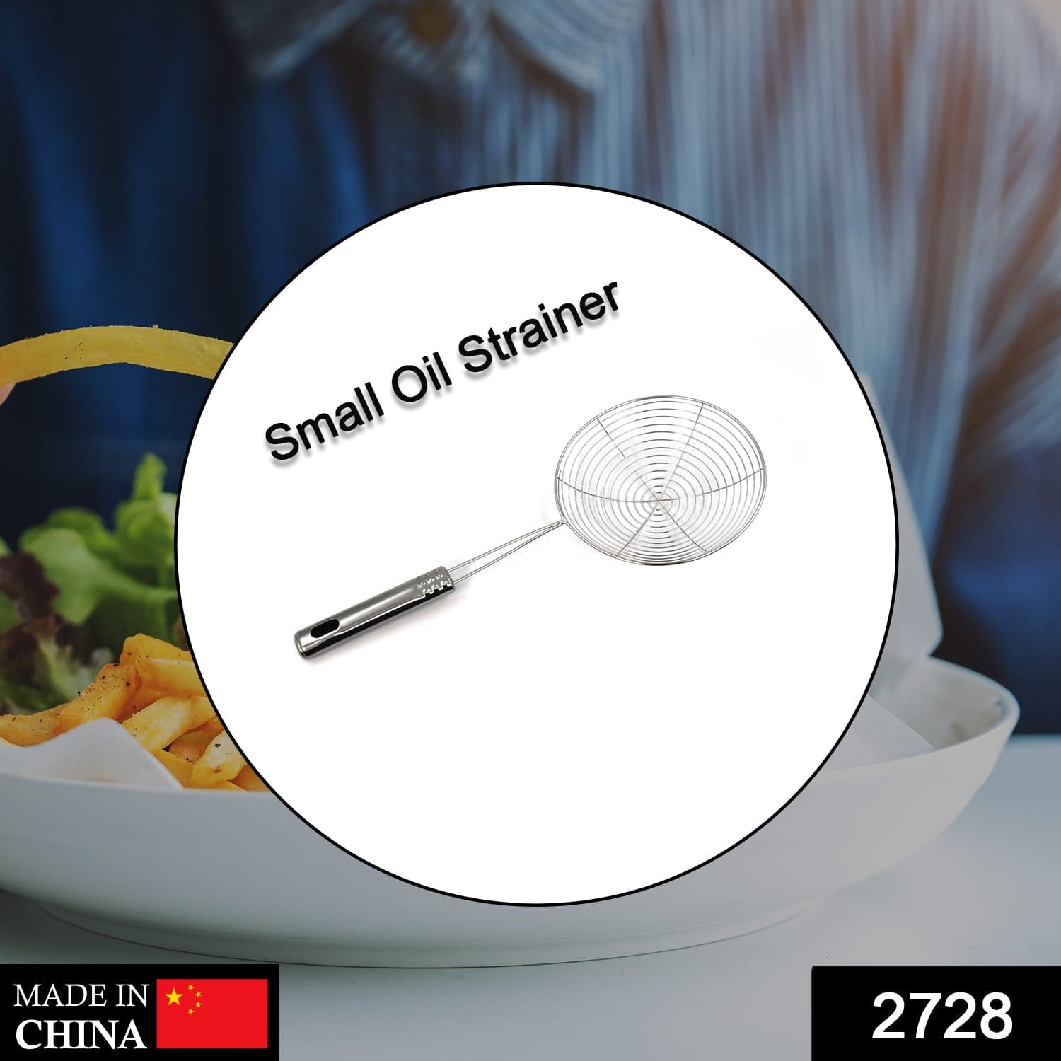 Small Oil Strainer To Get Perfect Fried Food Stuffs Easily Without Any Problem And Damage. thumbnail 2