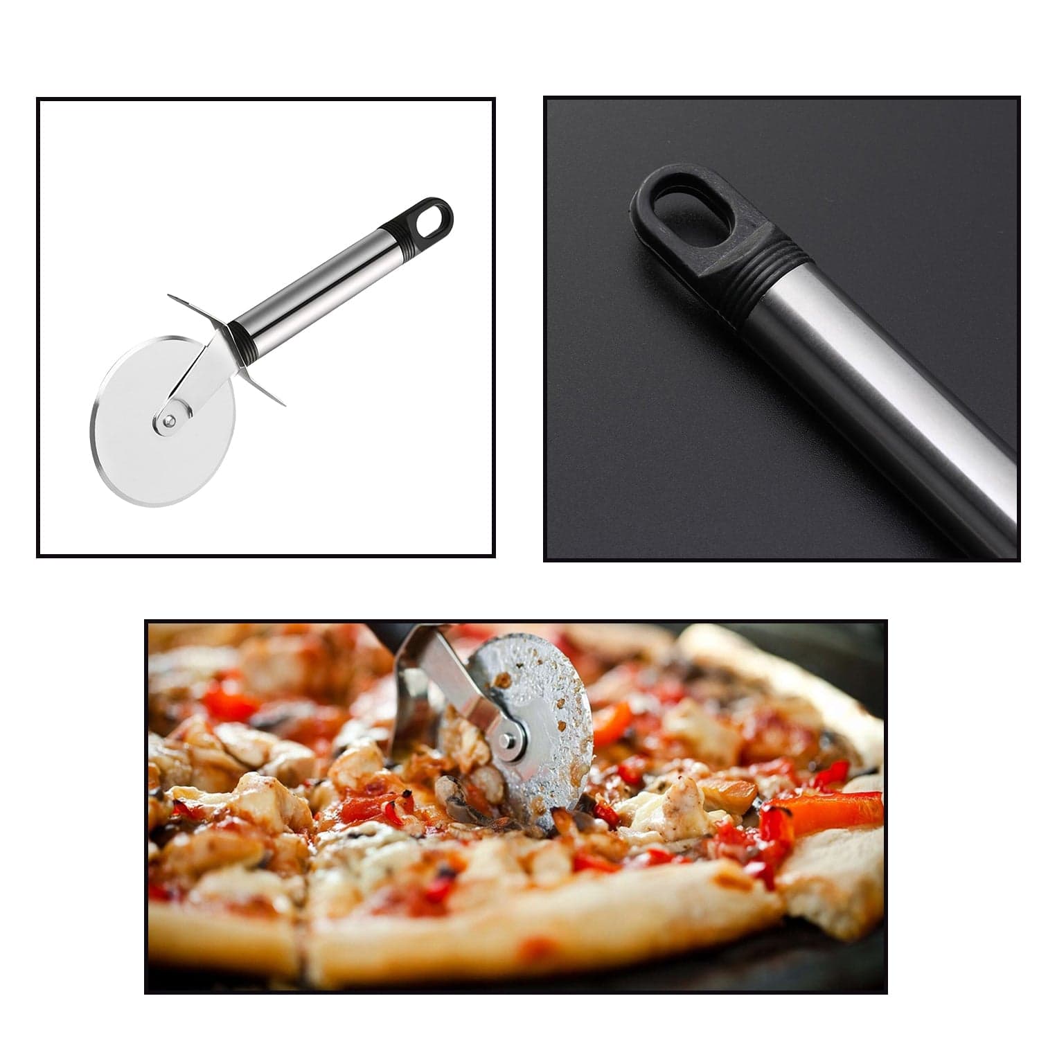 Stainless Steel Pizza Cutter, Pastry Cake Slicer, Sharp, Wheel Type thumbnail 3