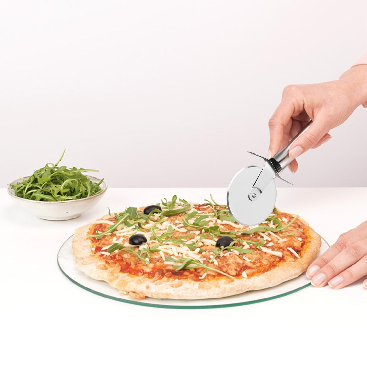 Stainless Steel Pizza Cutter, Pastry Cake Slicer, Sharp, Wheel Type thumbnail 4