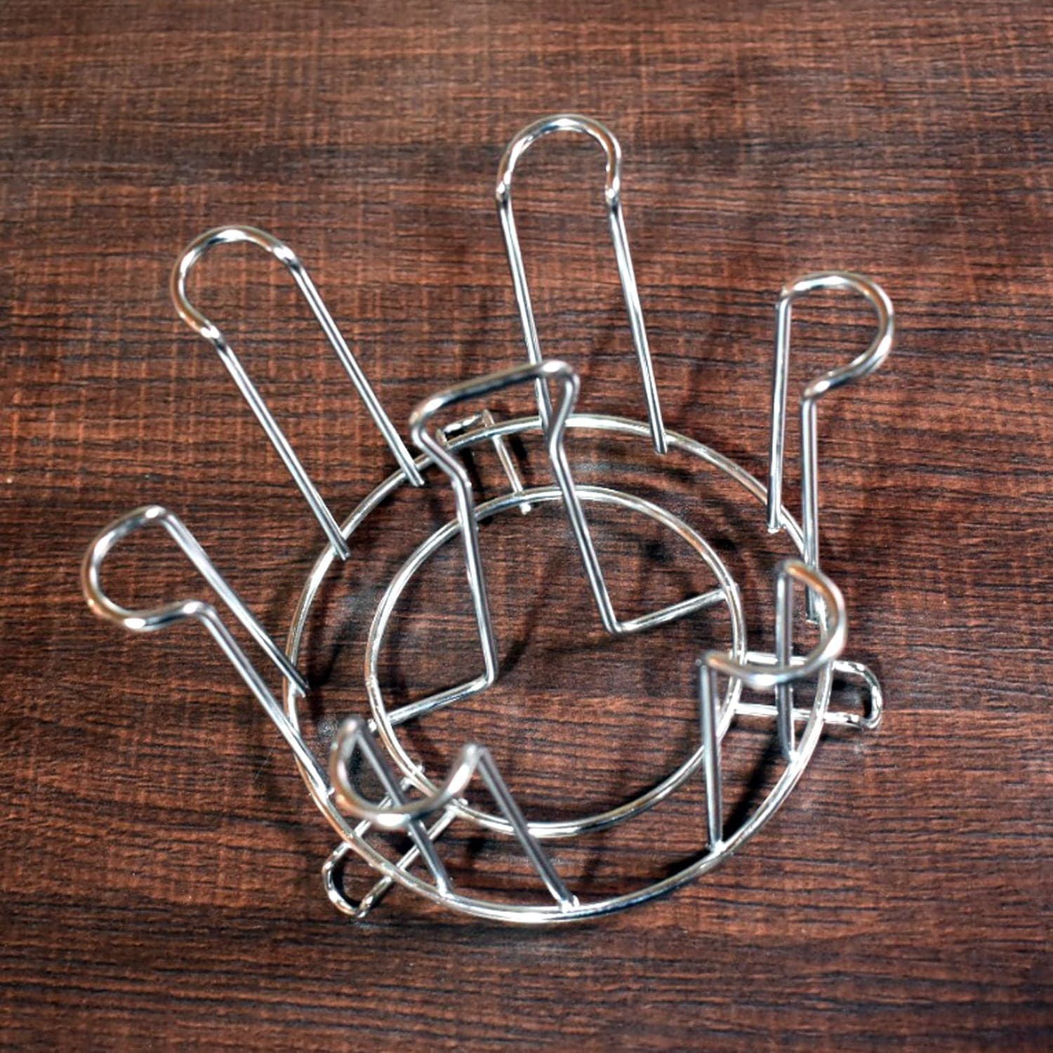 SS Round Glass Stand used for holding sensitive glasses and all present in all kinds of kitchens of official and household places etc. thumbnail 1