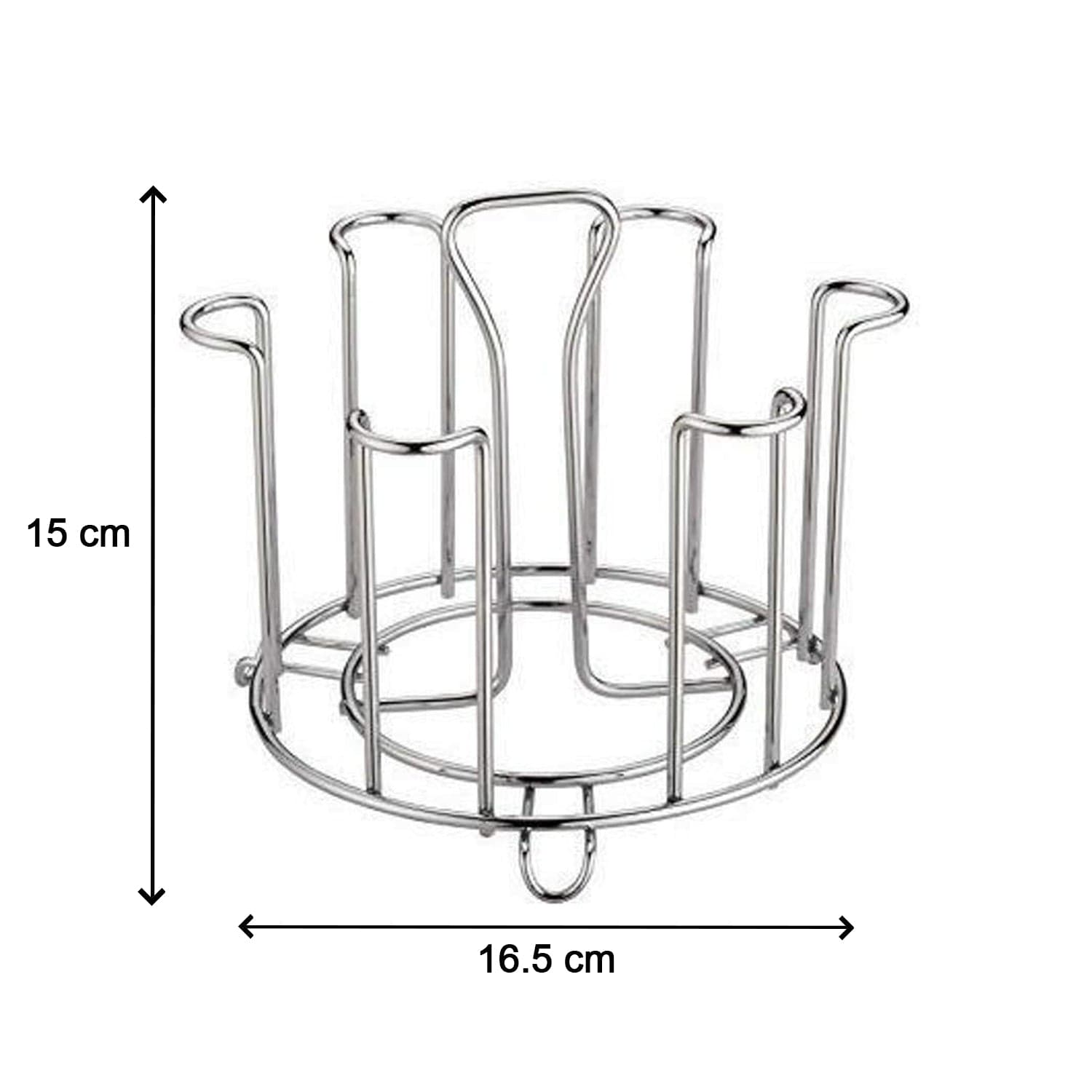 SS Round Glass Stand used for holding sensitive glasses and all present in all kinds of kitchens of official and household places etc. thumbnail 5
